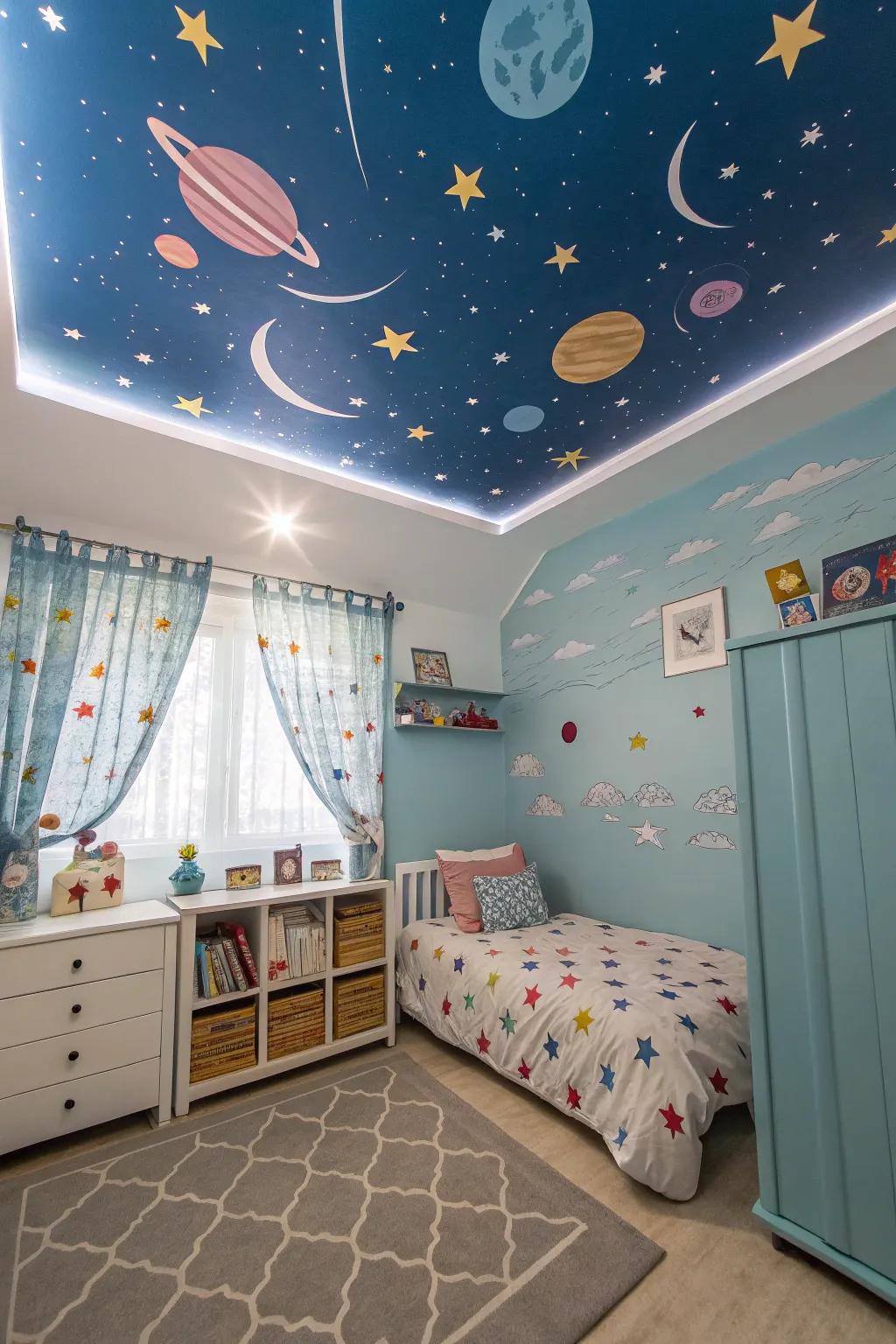 Ceiling murals personalize and transform spaces.