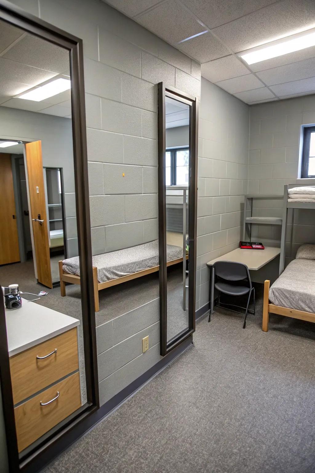 Mirrors have the ability to enhance light and space perception.