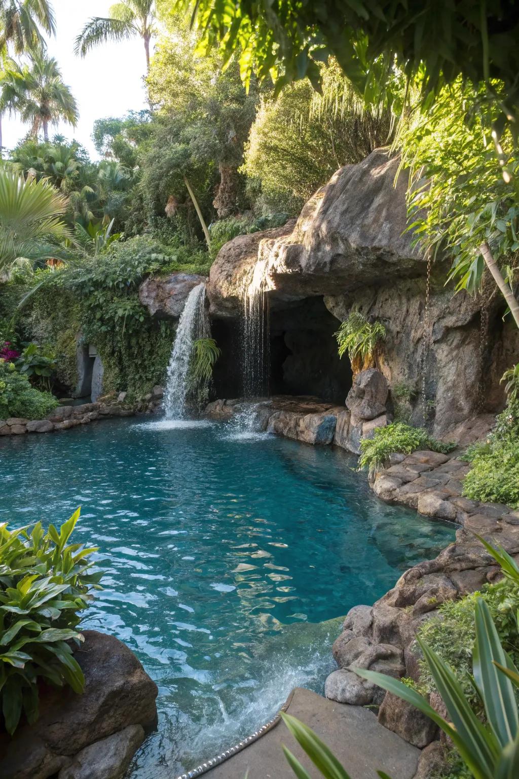 Hidden grottos provide a secret sanctuary in lagoon pools.