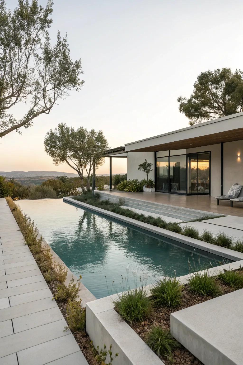 A minimalist pool blueprint that exudes modern elegance.