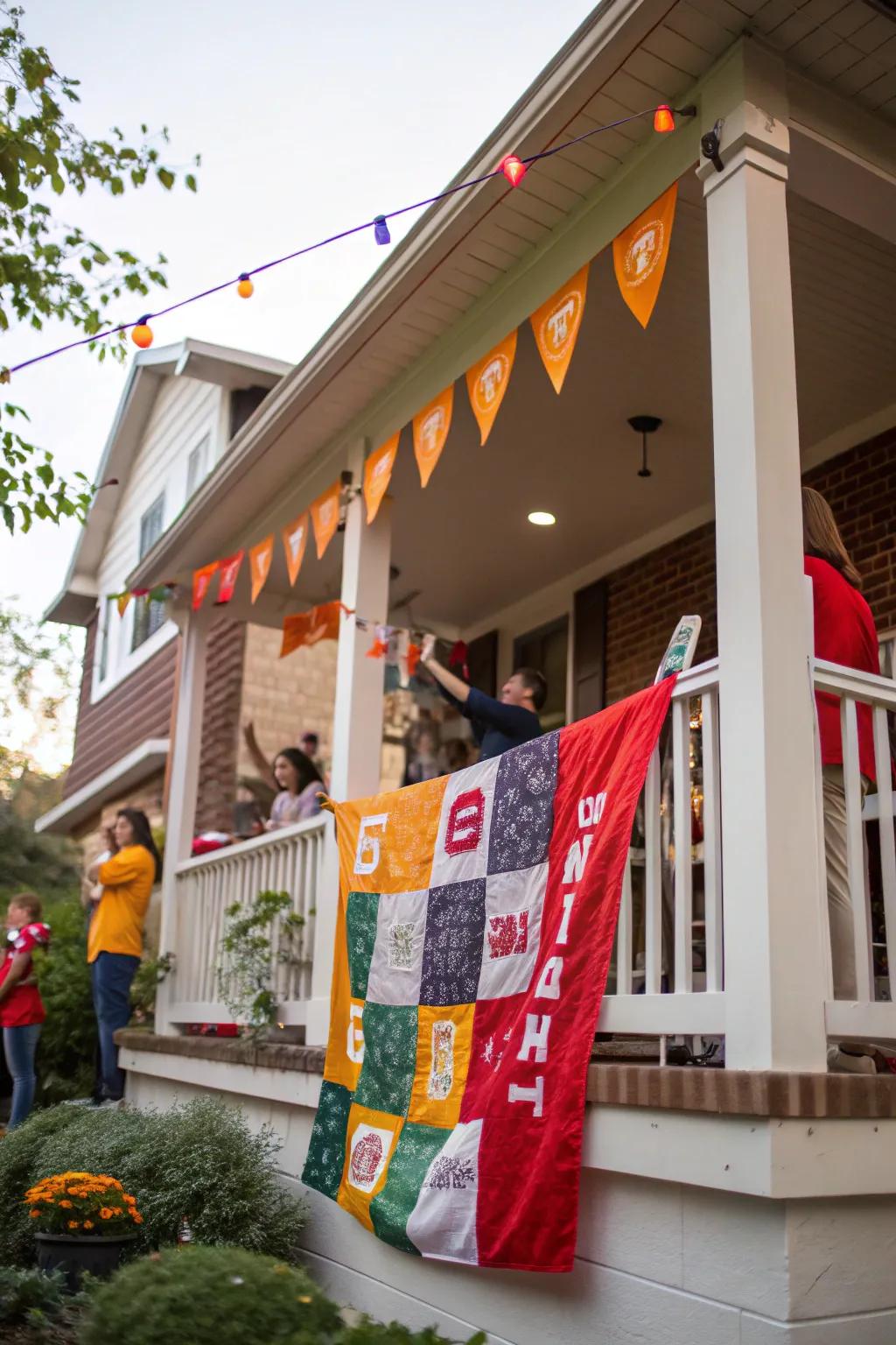 Welcome guests with an outdoor rally towel banner.