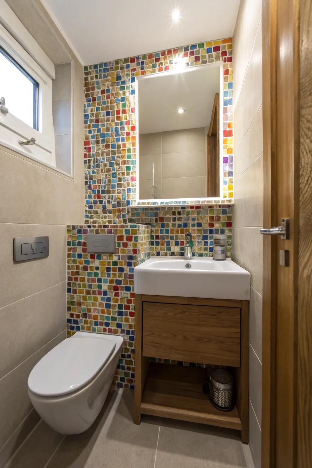 Mosaic tiles add a pop of personality and color.