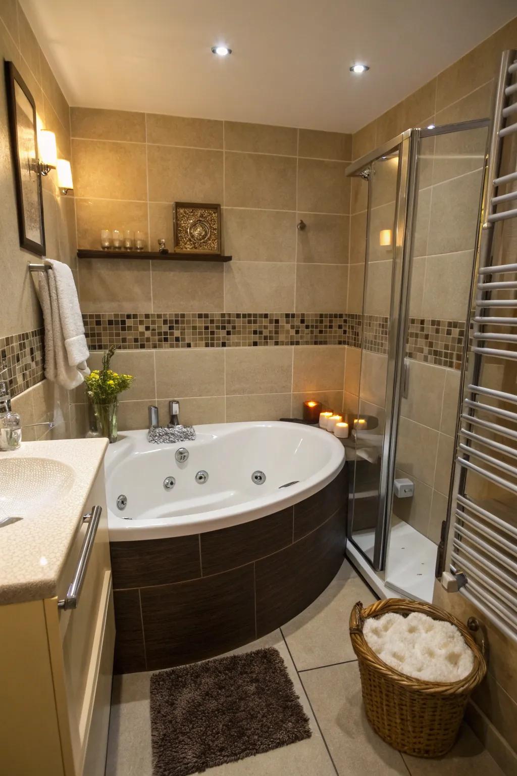 Compact tubs offer indulgence without compromising space.