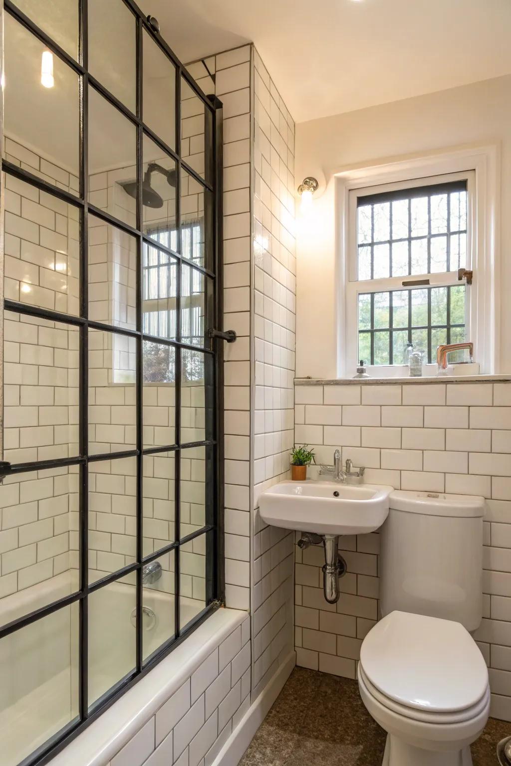 Windowpane screens offer a modern farmhouse feel.