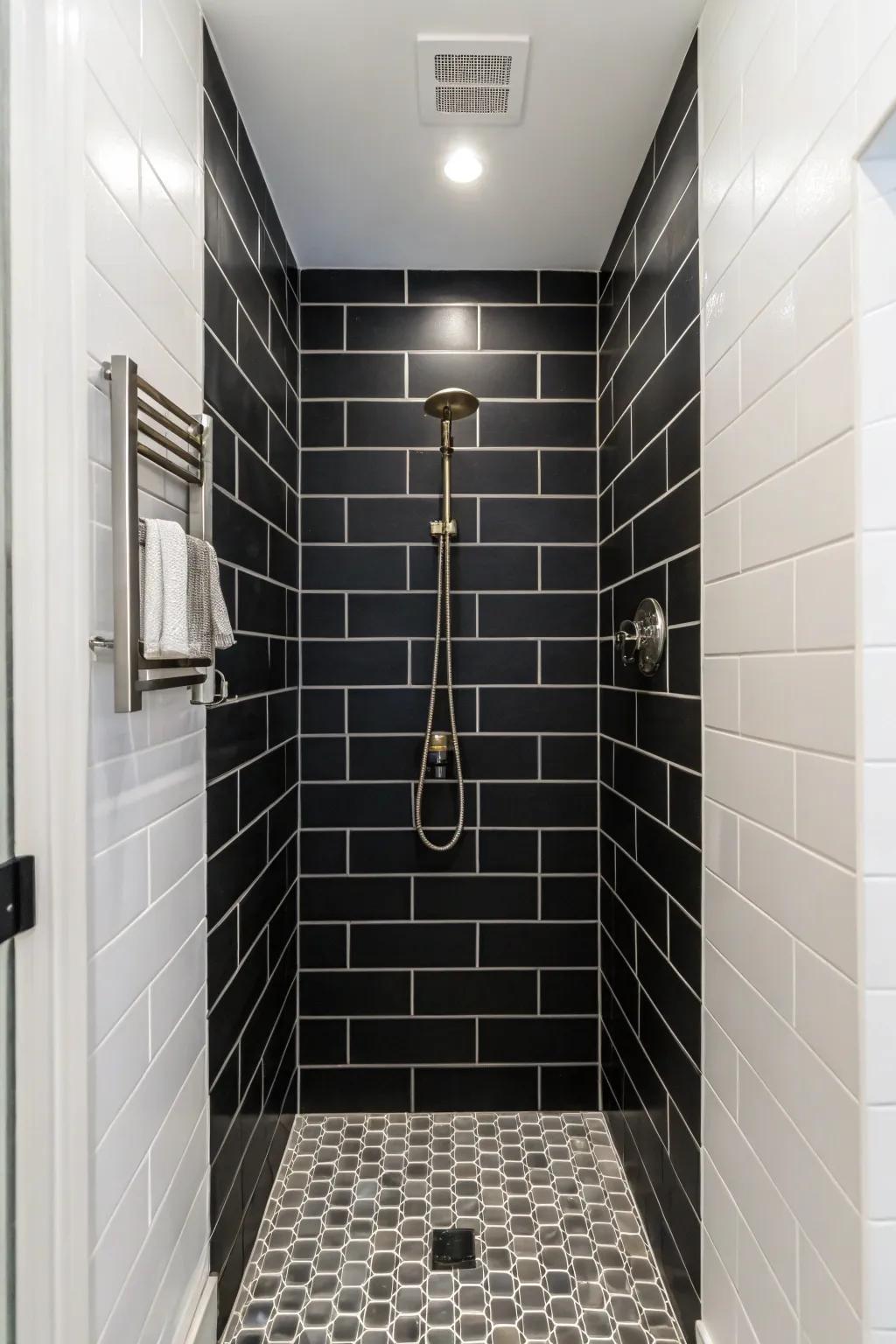 Black tiles offer a sleek and dramatic statement.