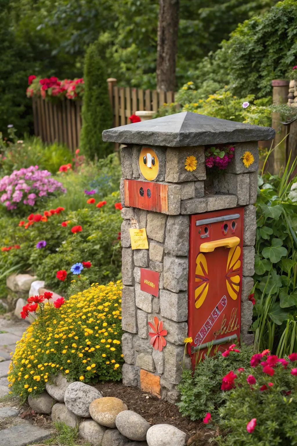 Bold color accents make your mailbox a standout feature.