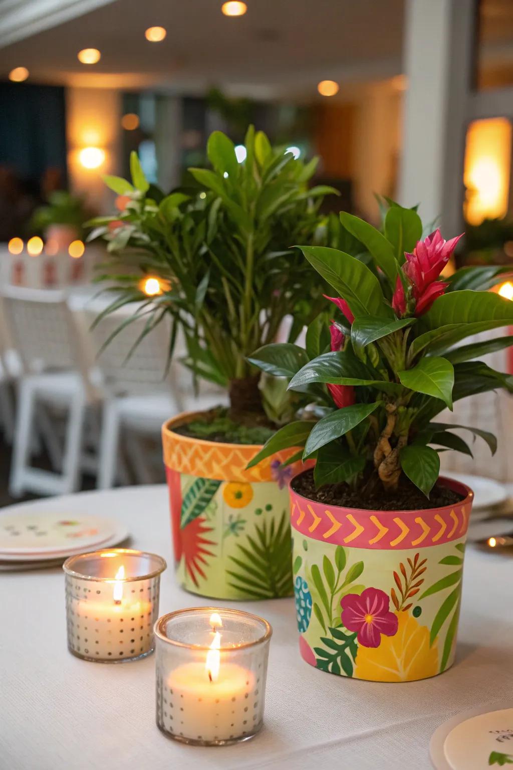 Tropical party favors add a thoughtful touch.