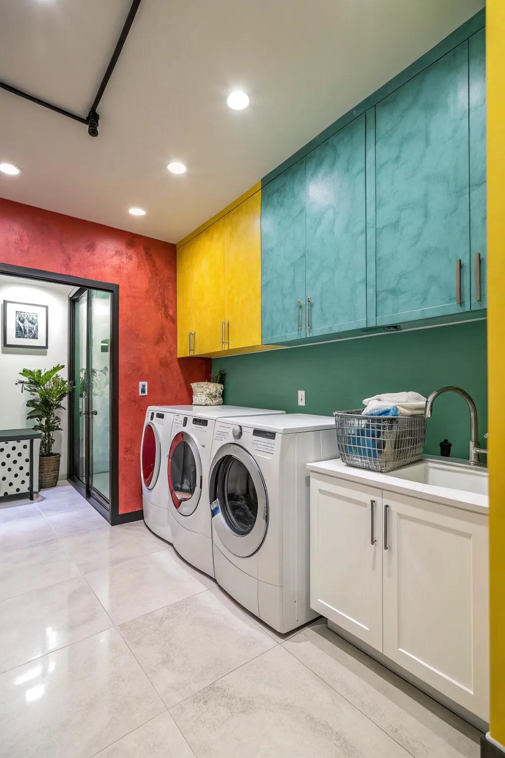 Make laundry day better with a stylish Venetian plaster room.