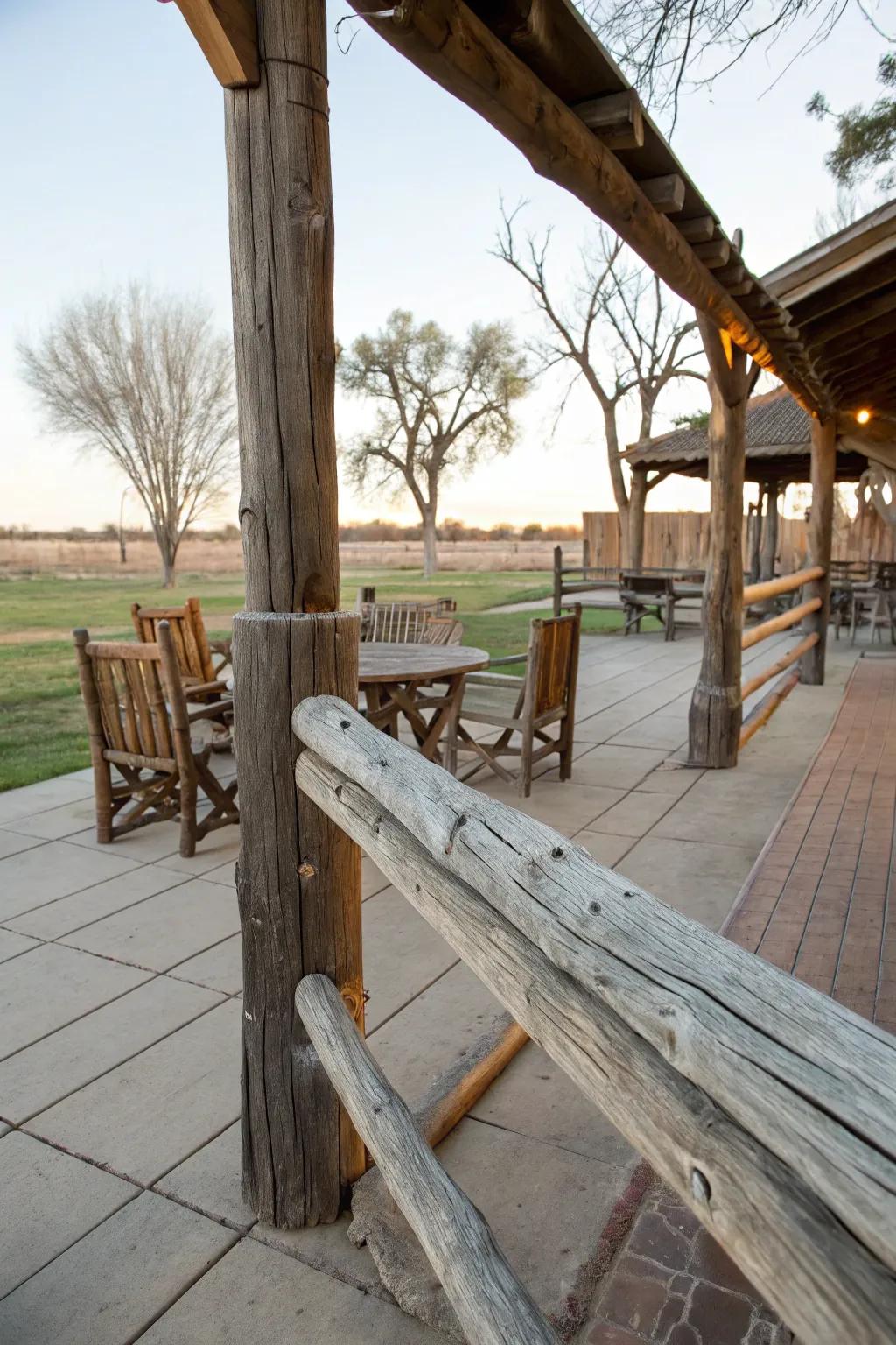 A weather-beaten timber fence injects discretion and country charm.