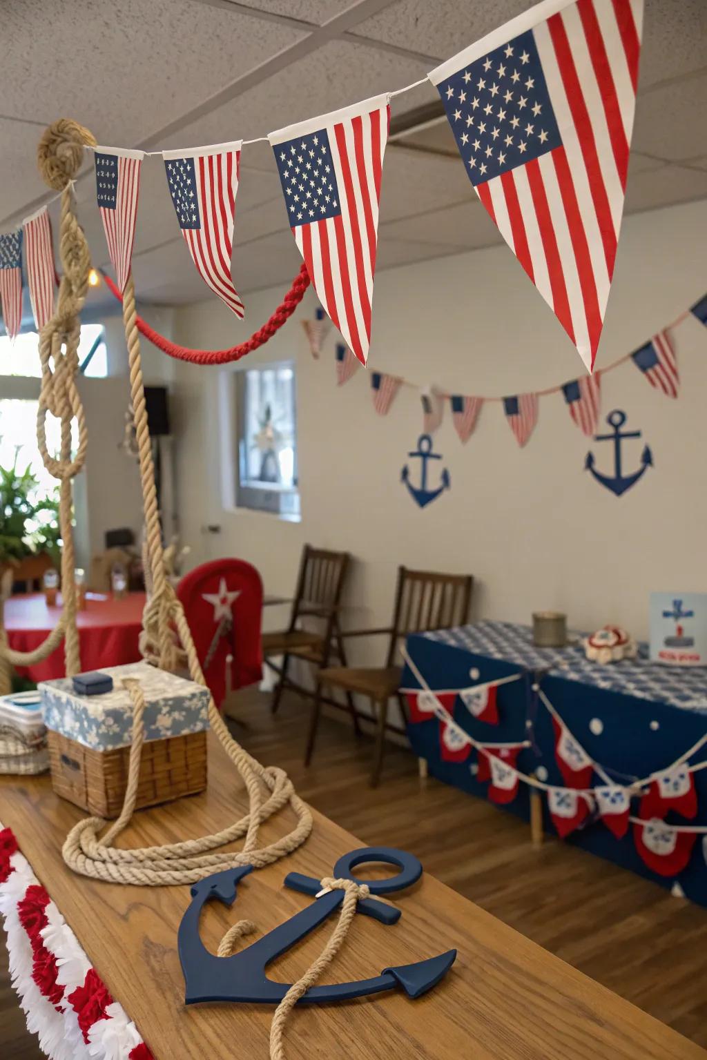 Incorporate a nautical theme for a unique 4th of July celebration.