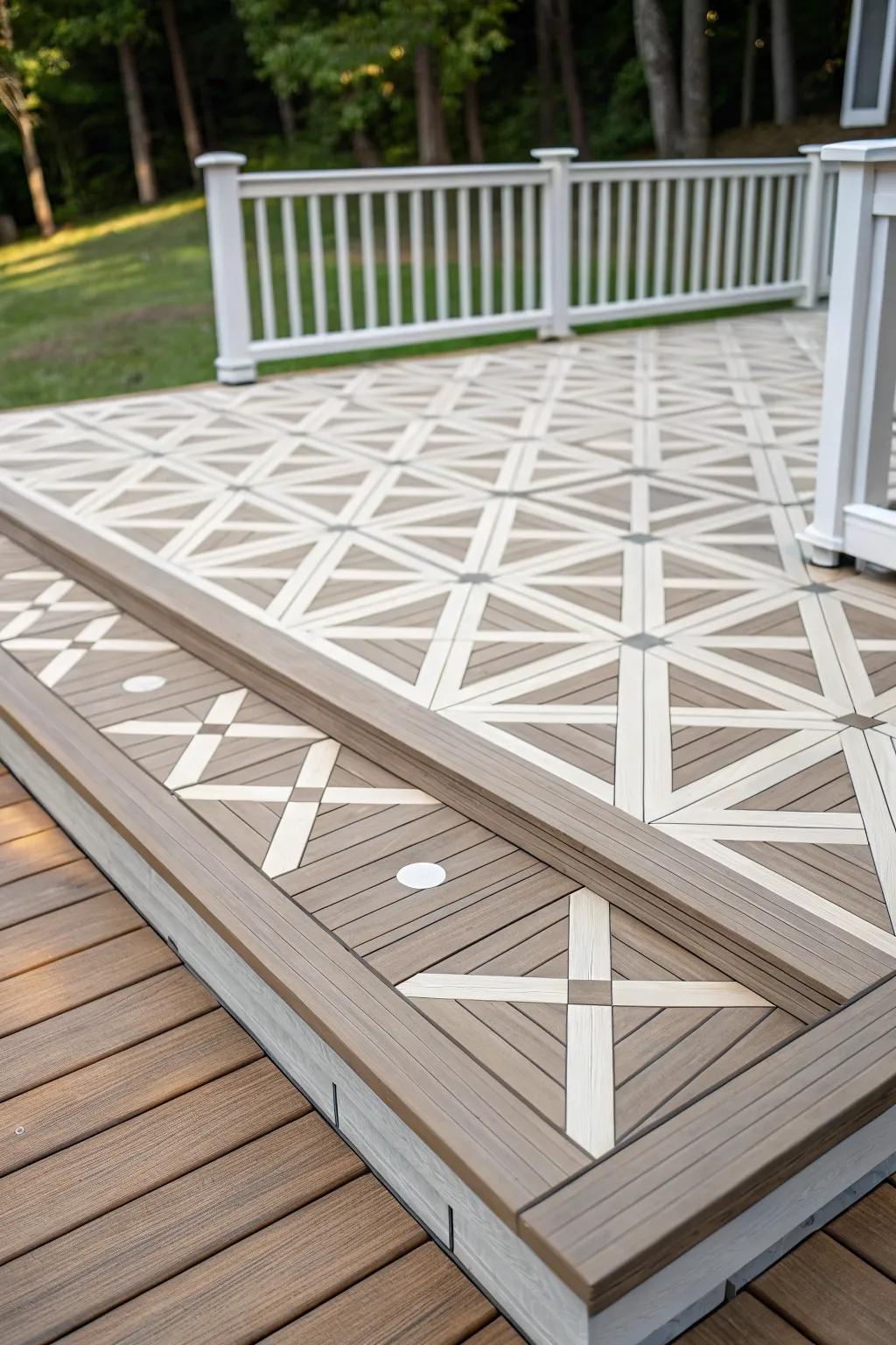 Shapely layouts appending artistic flair to the deck.
