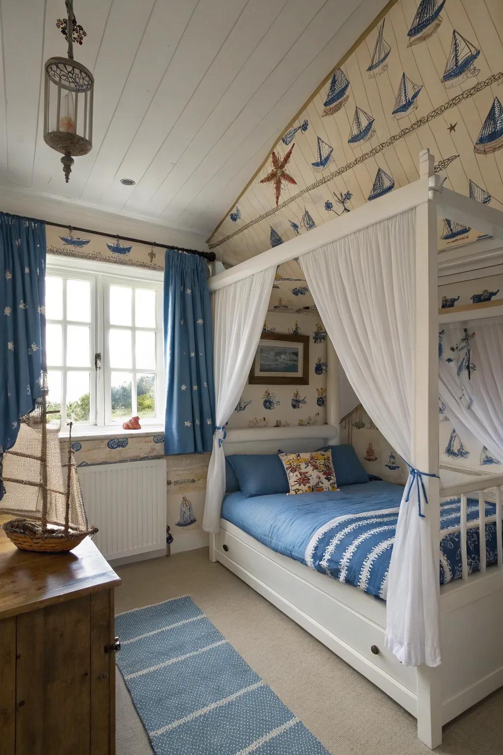 A coastal theme brings a refreshing and adventurous spirit to your attic.