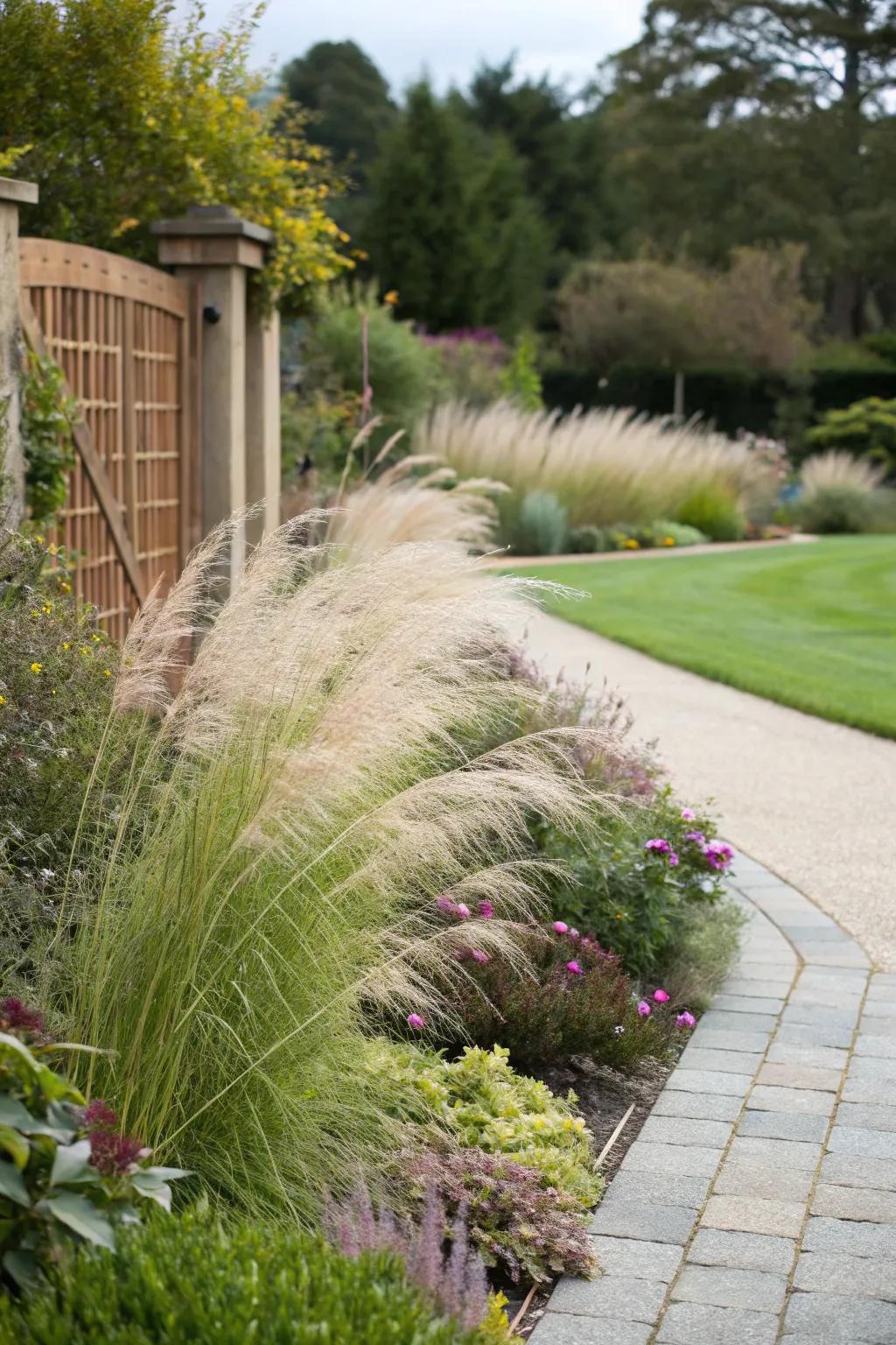 Muhly Grass introduces vibrant exotic flair to the garden.