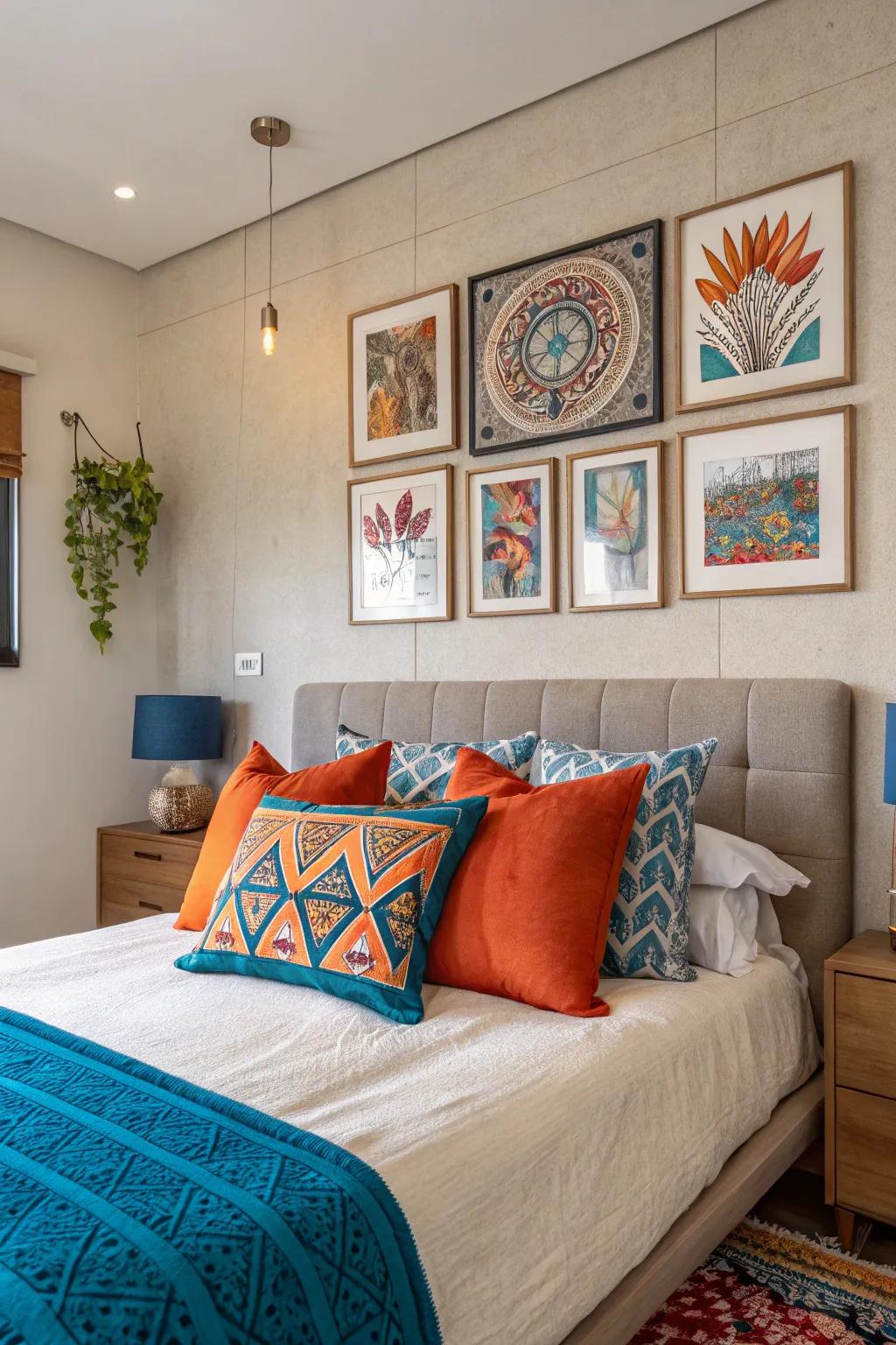 Audacious hues add vibrancy and persona to your bedroom.
