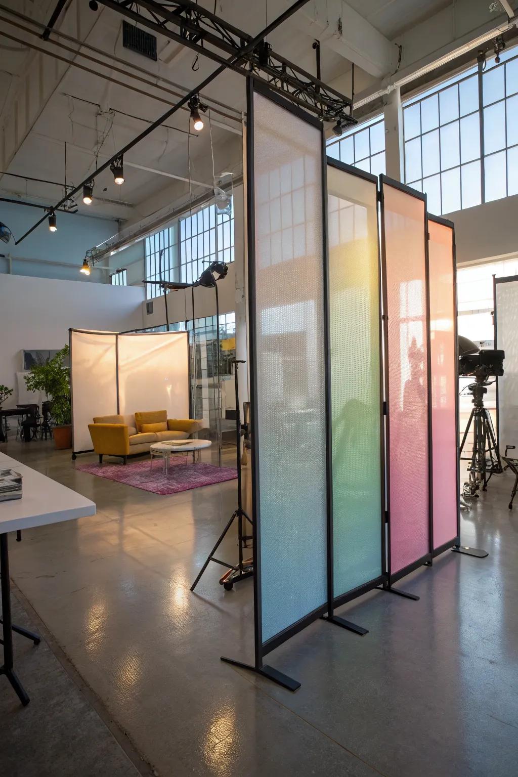 Translucent privacy screens offering privacy and light