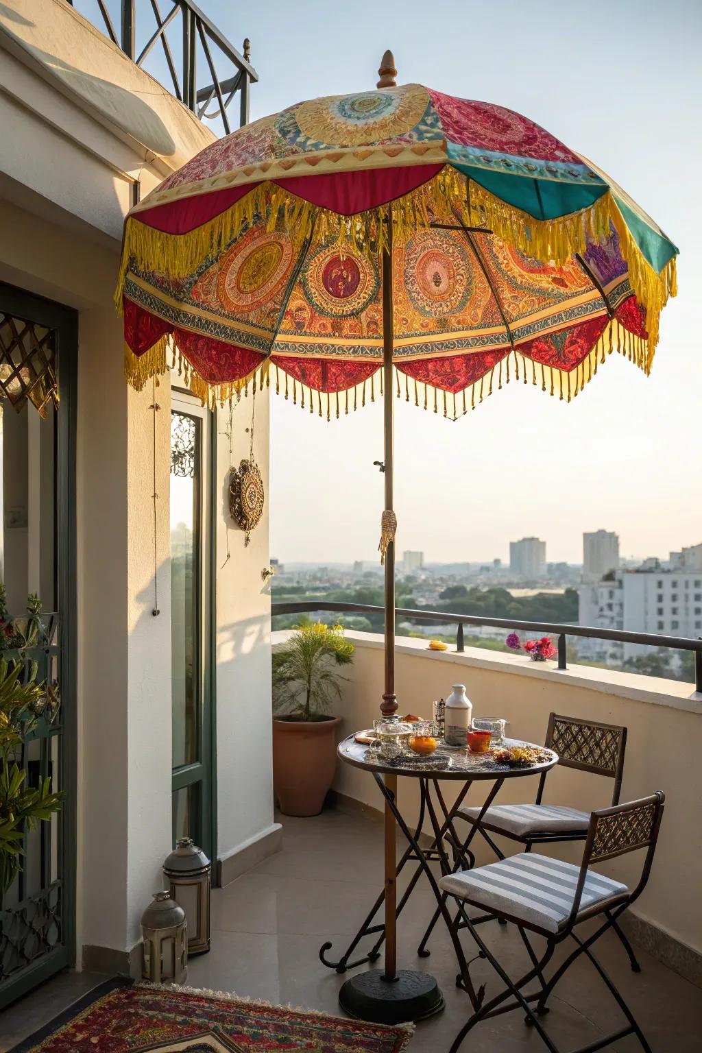 Vibrant sunshades bring color and shade to your outdoor space.