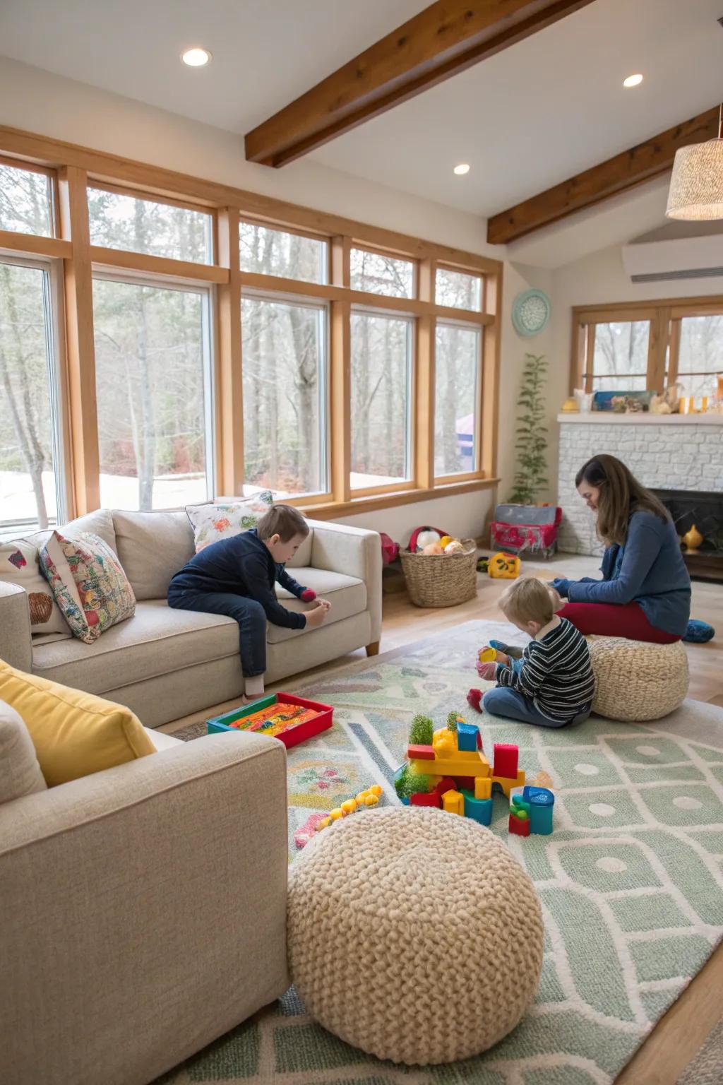 A play area making the den suitable for all family members.