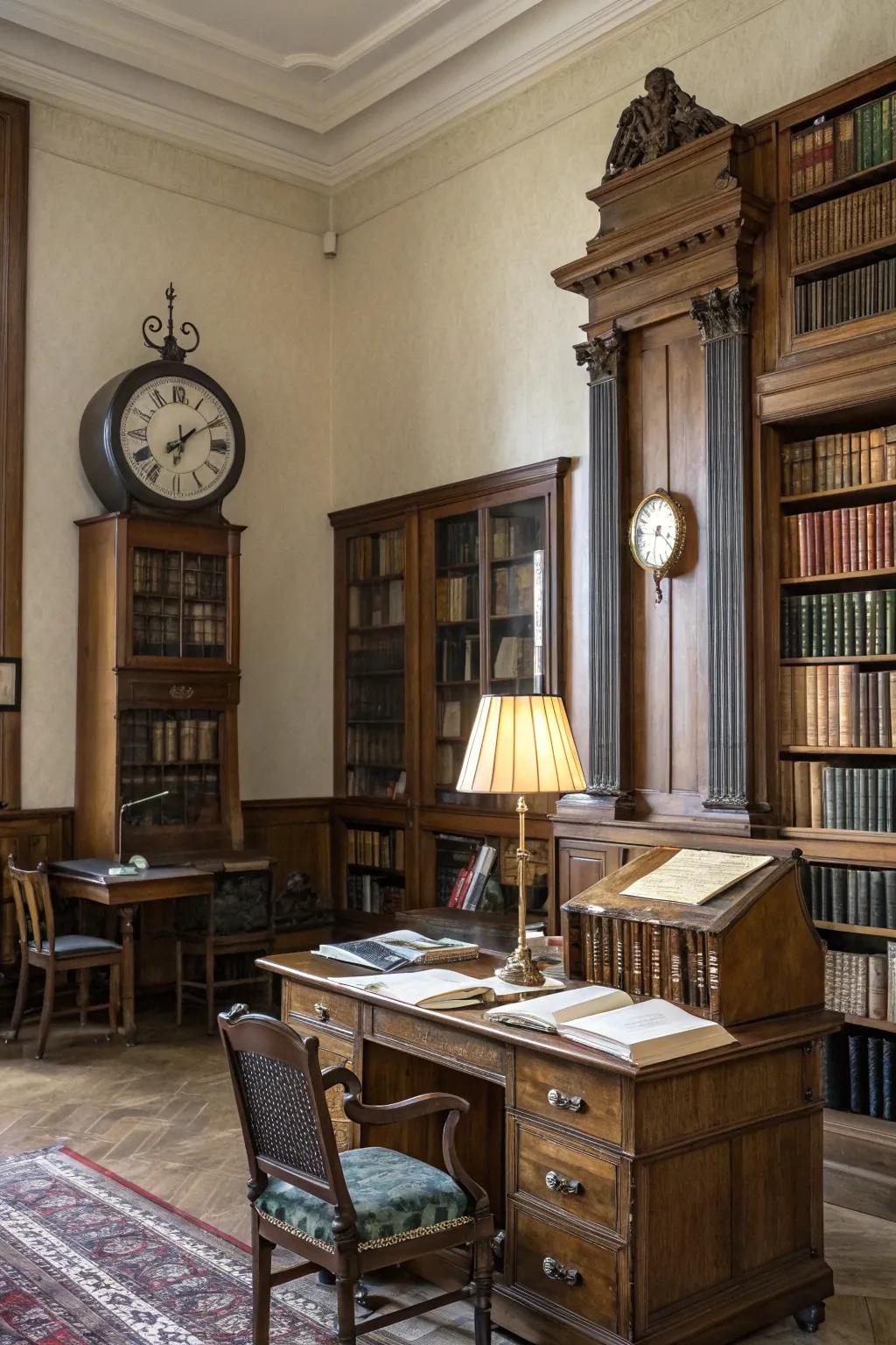 Timeless beauty with a vintage clock