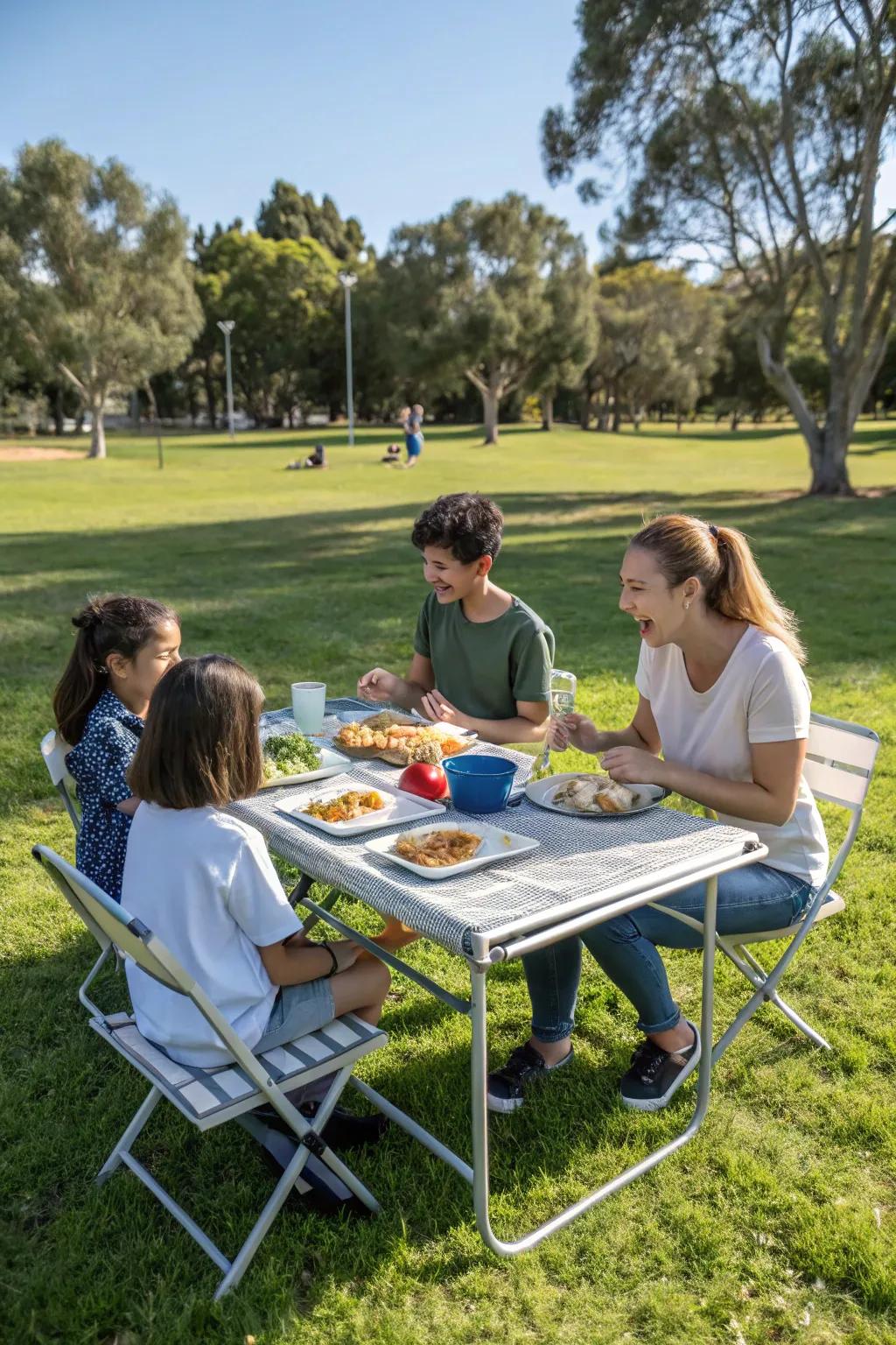 Portable tables offer the ultimate convenience for on-the-go dining.