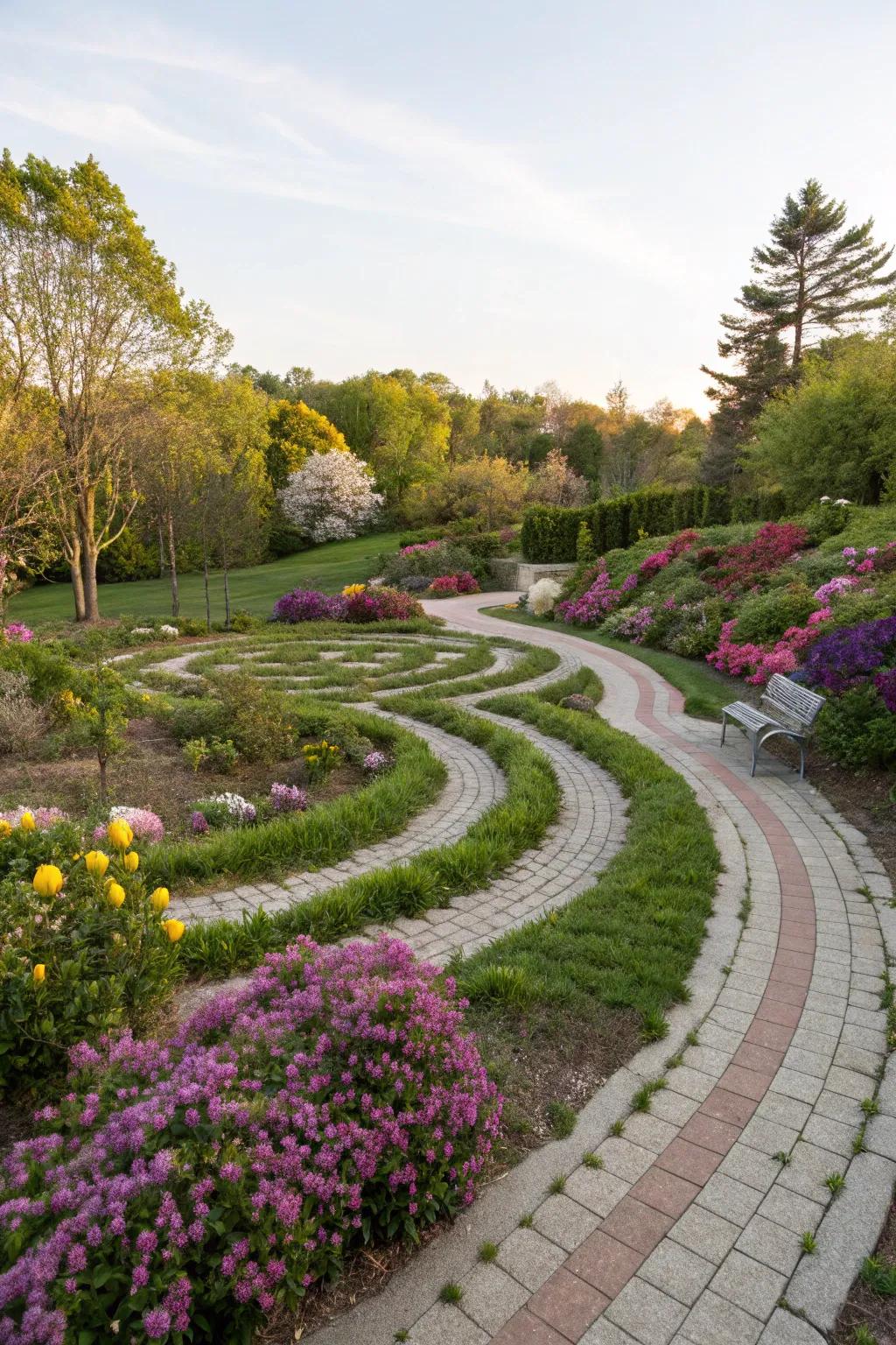 Labyrinthine pathways lend intrigue and playfulness.
