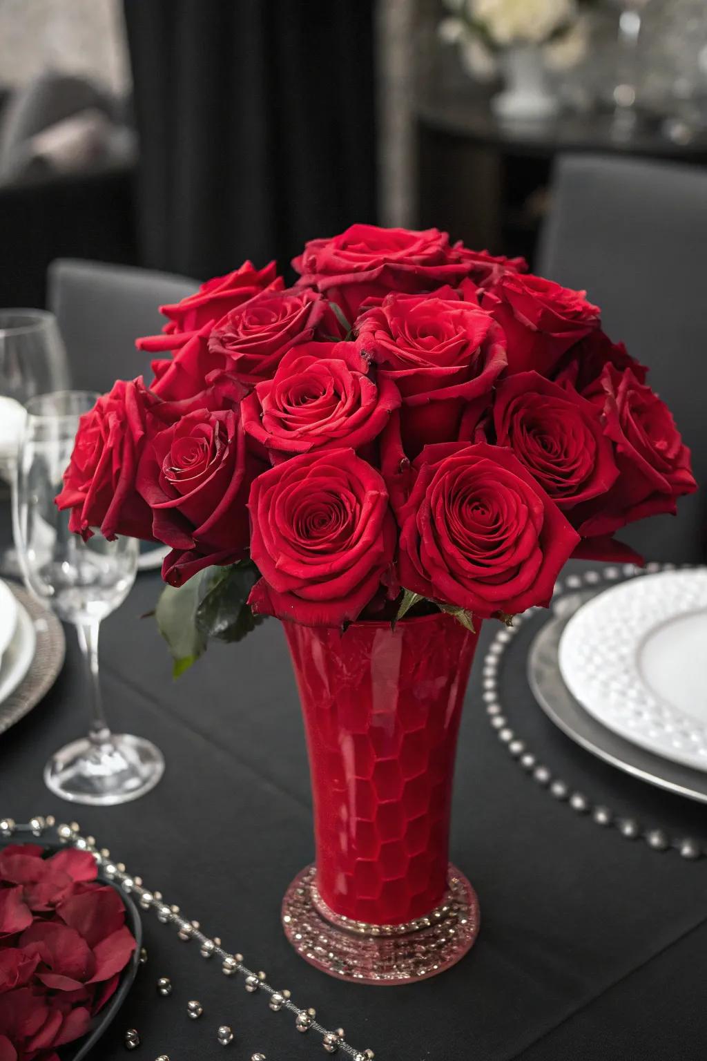 Striking Single-Shade with Red Roses