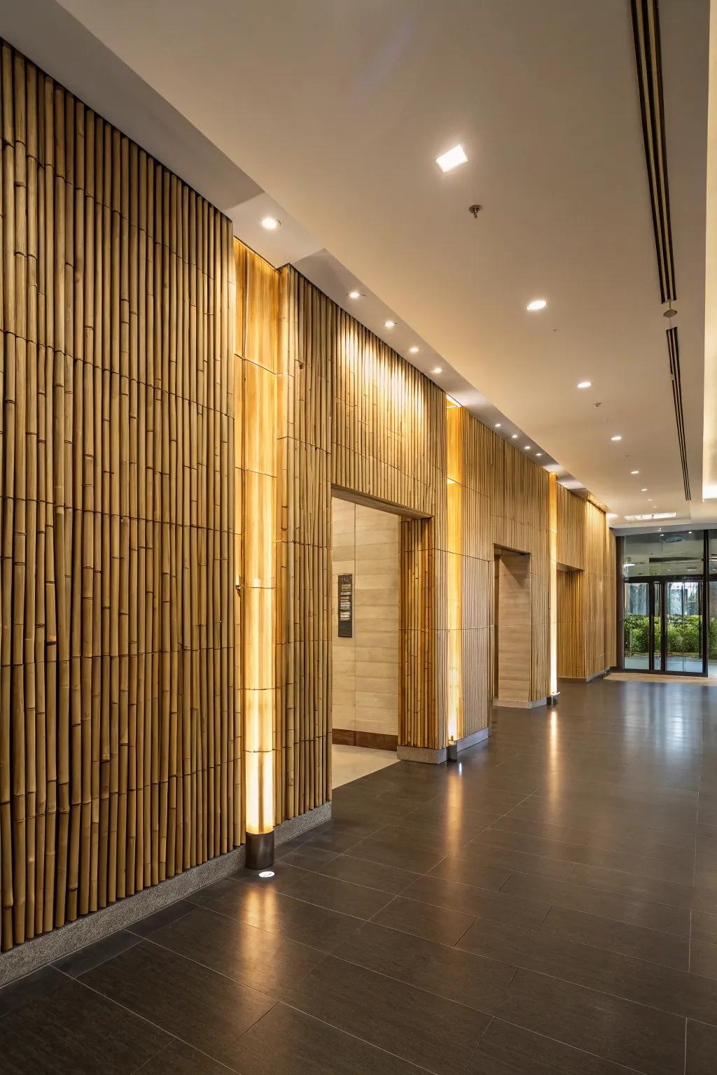 Bamboo panels offer a sustainable and stylish wall covering option.