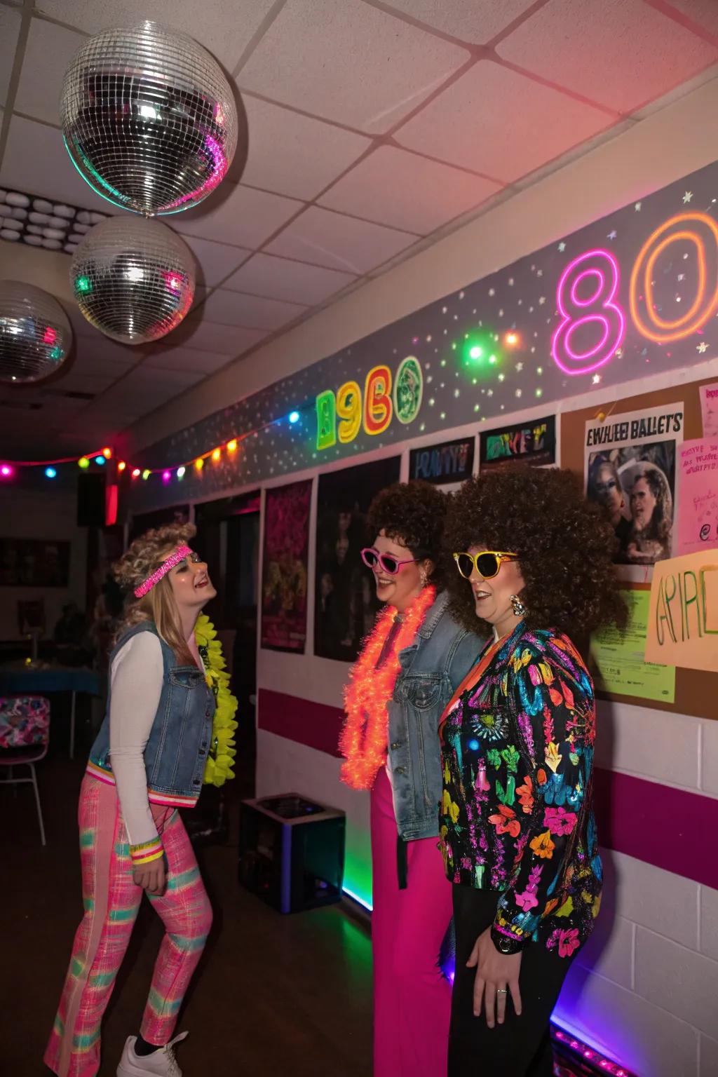 Flashback to the 80s with a neon-themed birthday celebration.