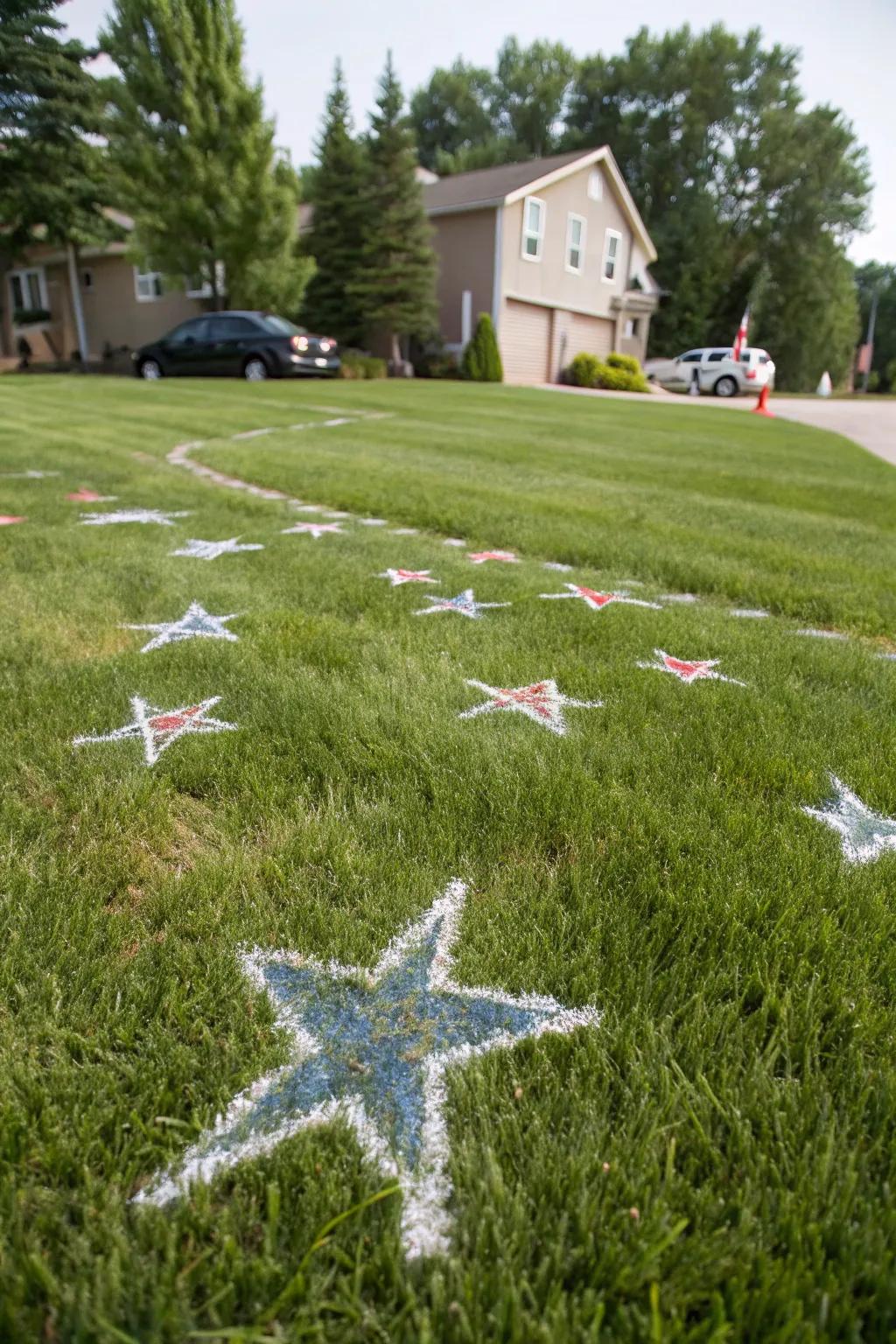 Add a whimsical touch to your party with starry lawn decorations.