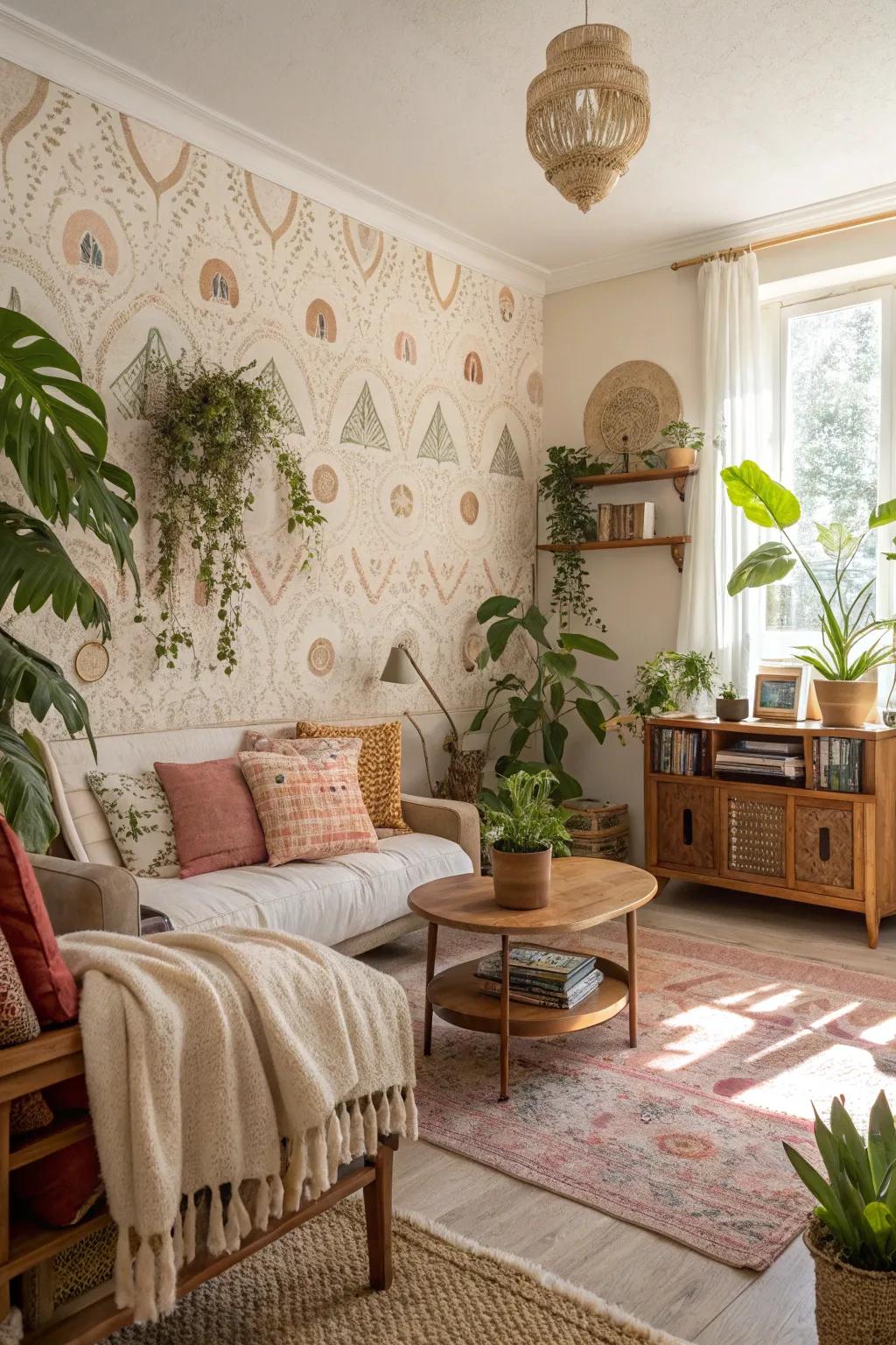 Capture the essence of bohemian charm with these soothing wallpapers.