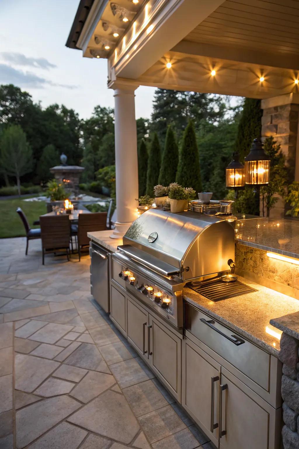 Built-in lights offer a seamless illumination solution for grills.