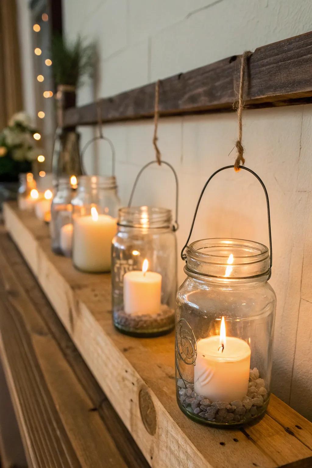 Create a magical ambiance with mason jar lanterns.