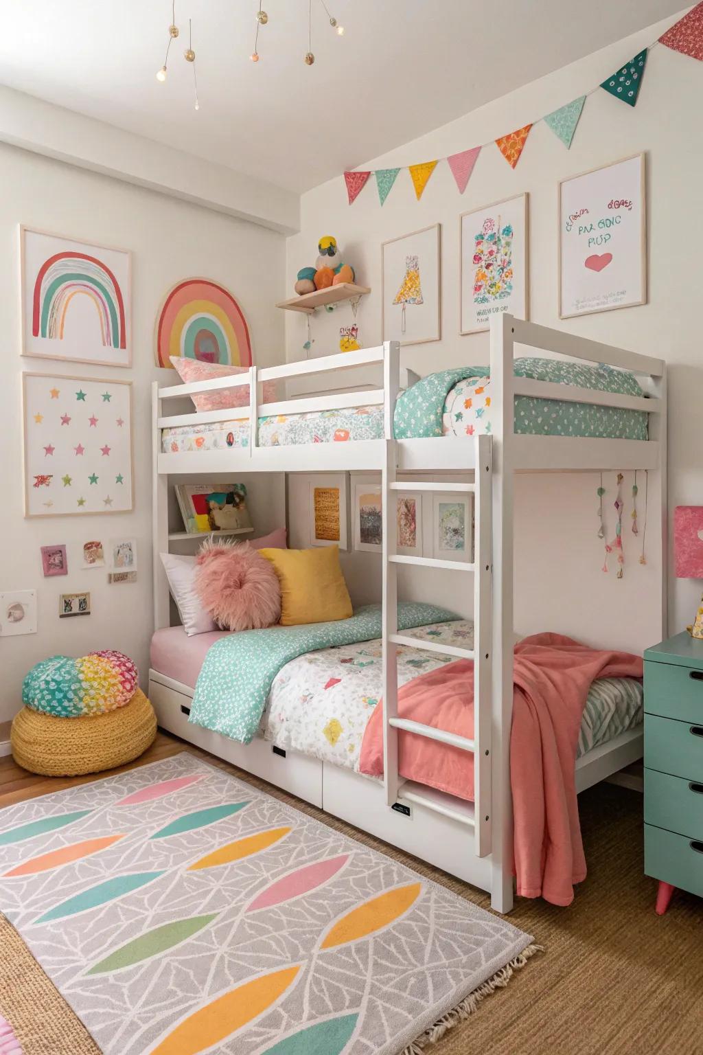 Bunk beds are space-saving and add an element of fun to any shared room.