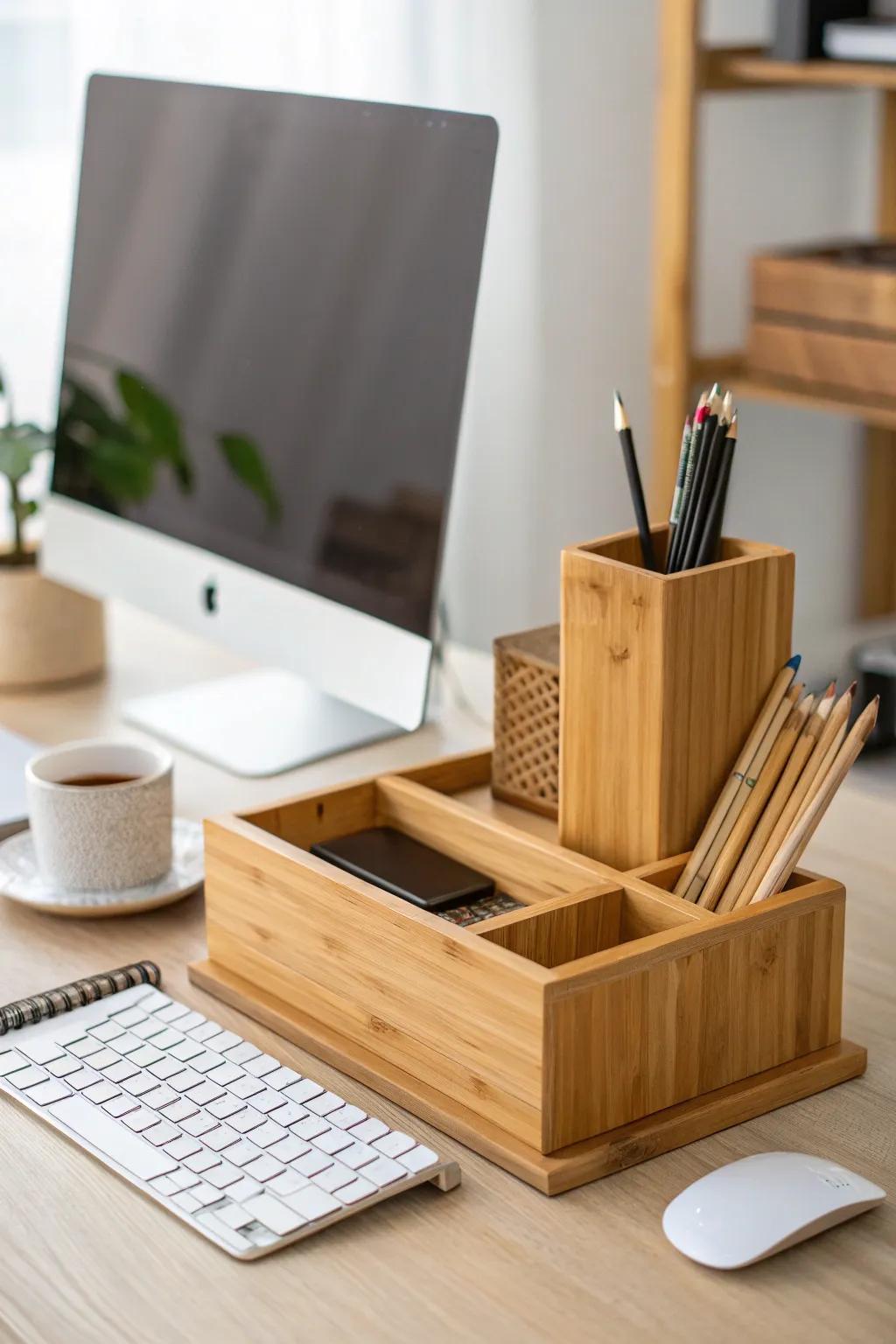 Bring nature into your workspace with wood and bamboo.