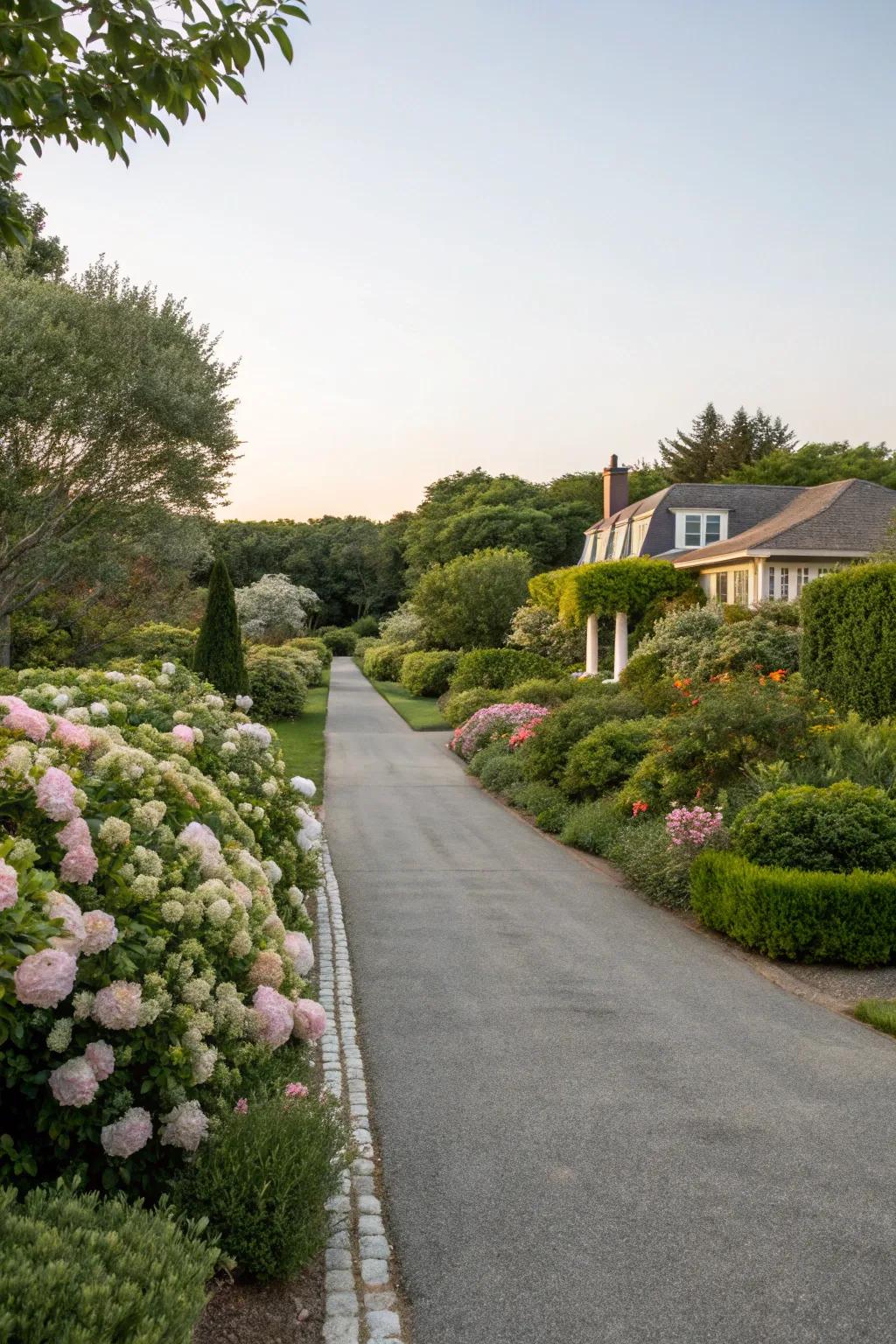 Get a natural aesthetic by linking your driveway with garden areas.