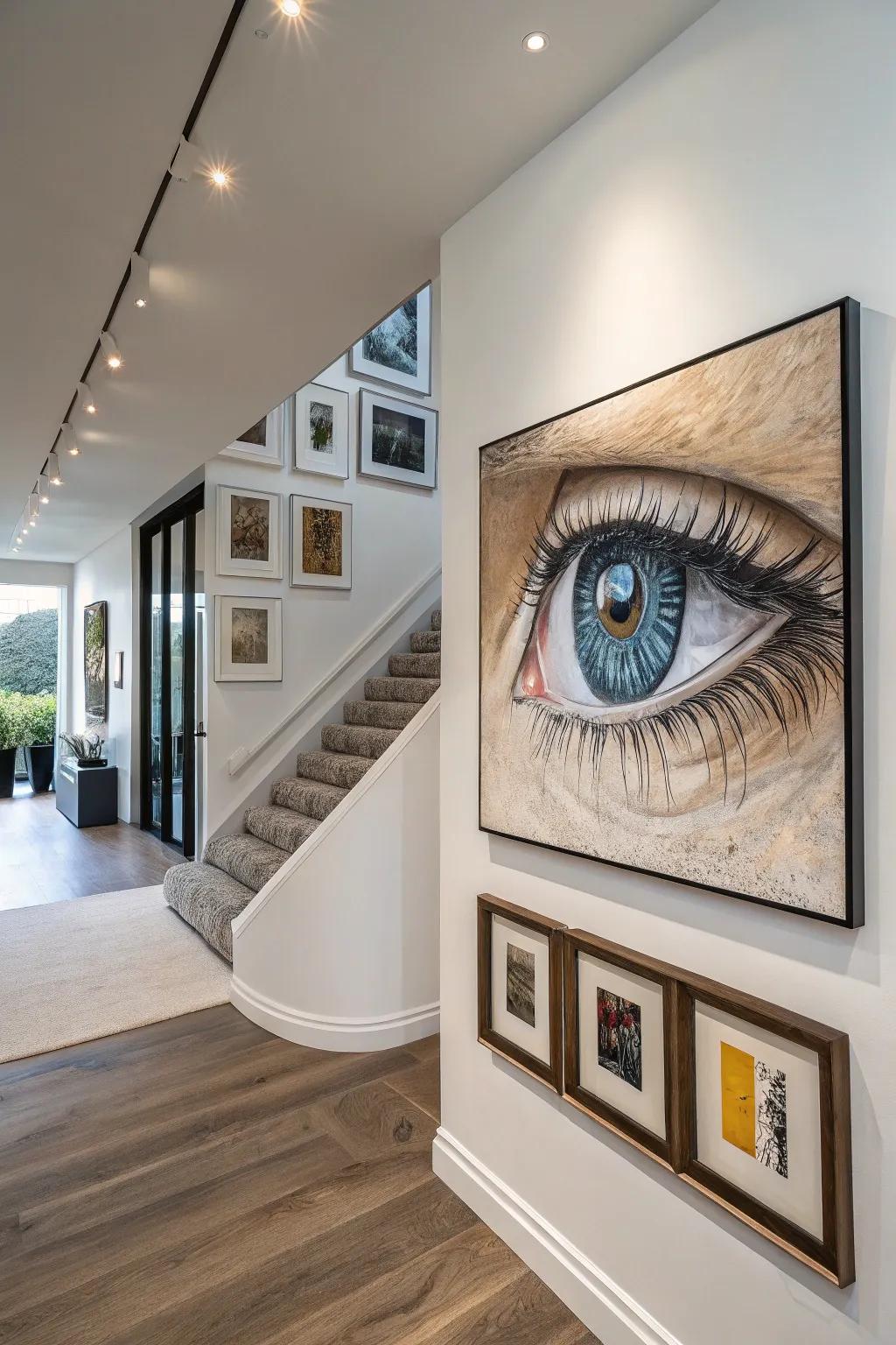 A hyper-realistic painting of an eye; captivating, mesmerizing and wonderfully detailed.