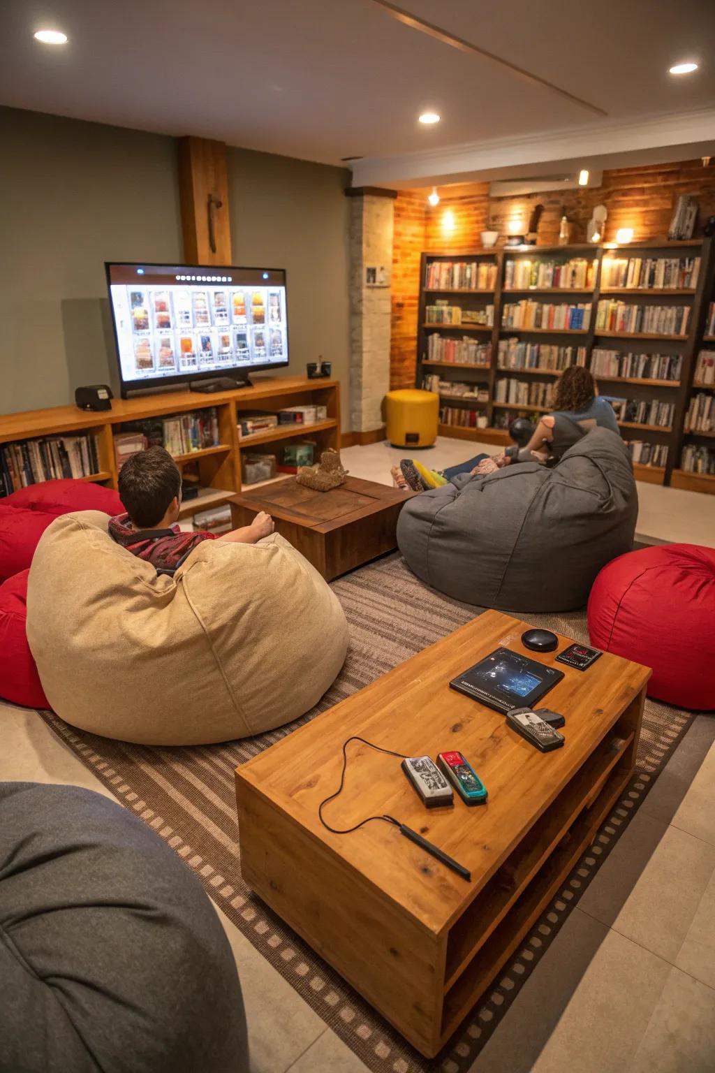 Cushy loungers offer a relaxed and comfy seating option for casual gaming.