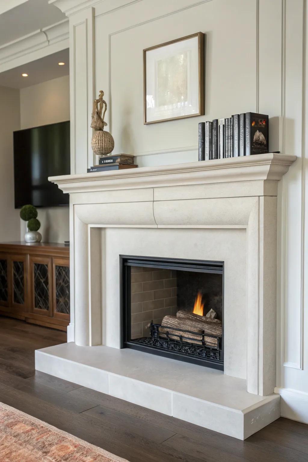 Simplicity at its finest with a minimalist mantel.