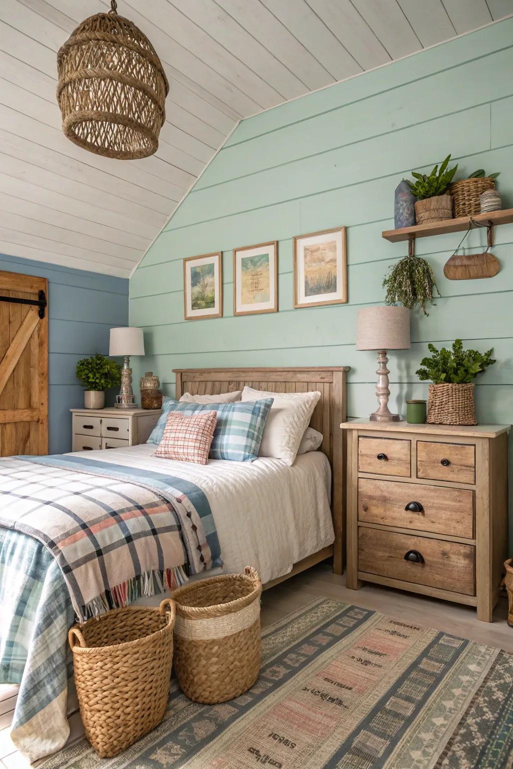 Create a cozy vibe with modern shiplap paneling.