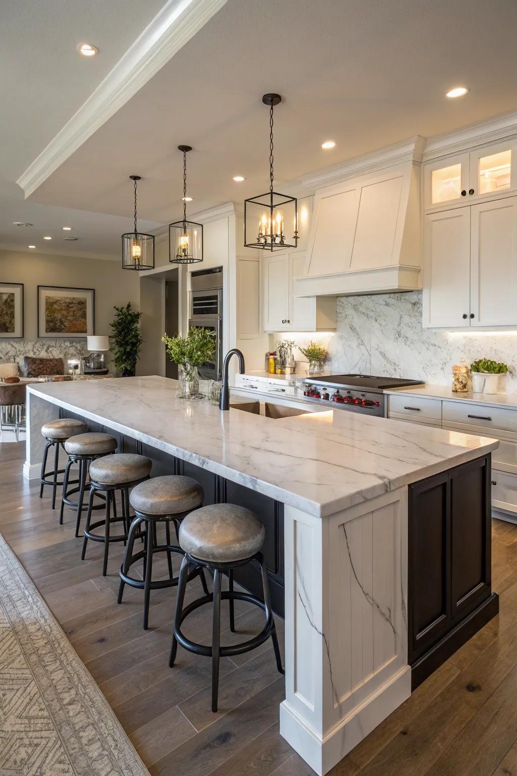 A central island can add both style and functionality to your kitchen.