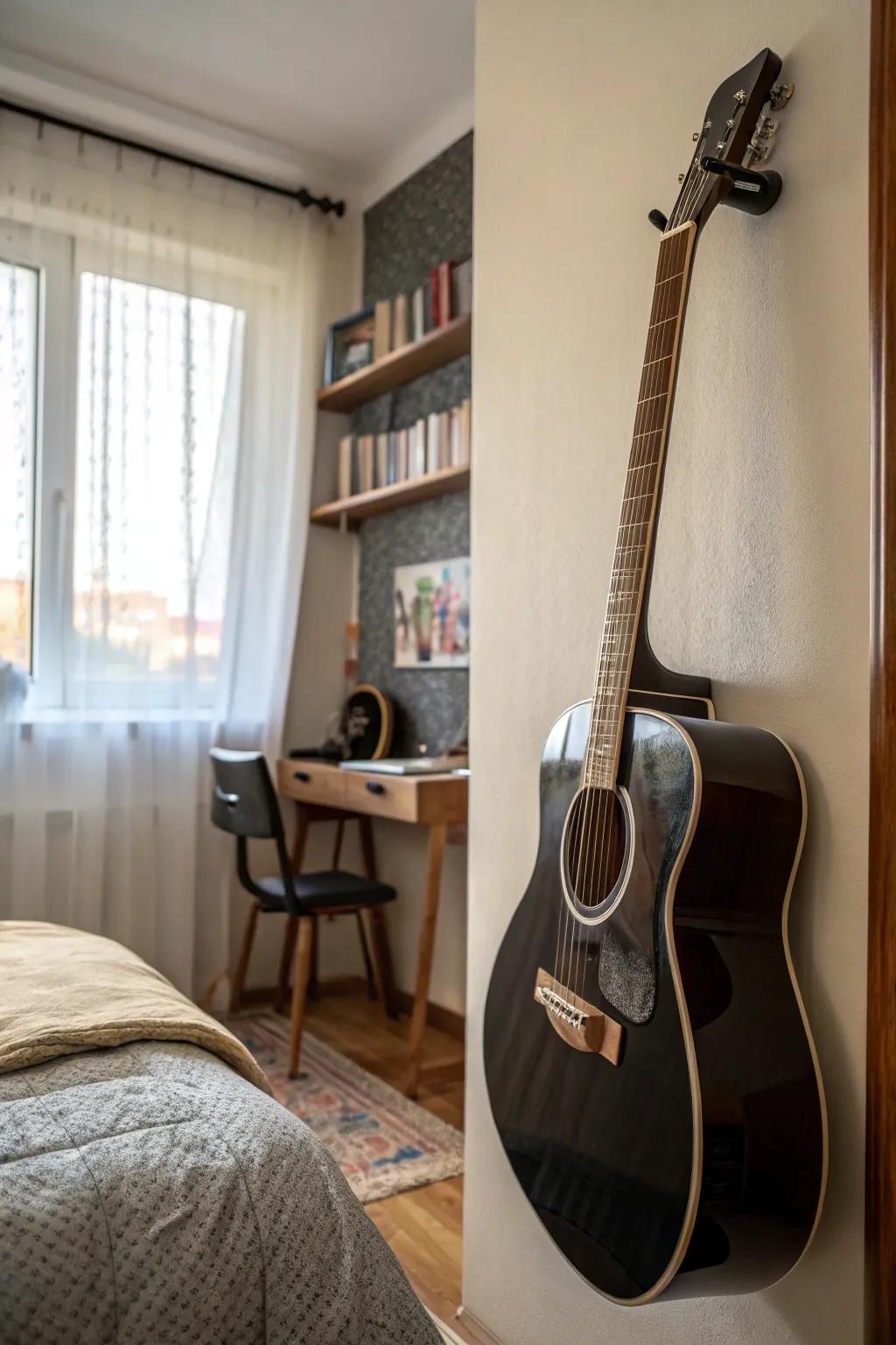 Turn your six-string into a centerpiece by hanging it up as wall art.