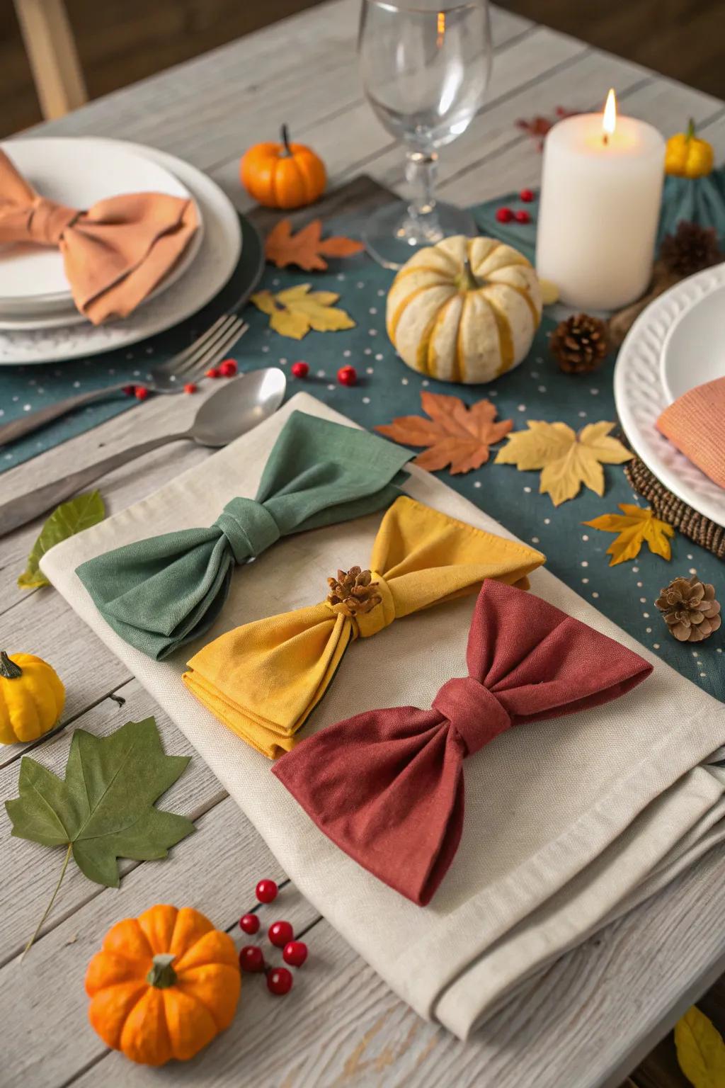 Bow Tie folds add a playful elegance to your table setting.