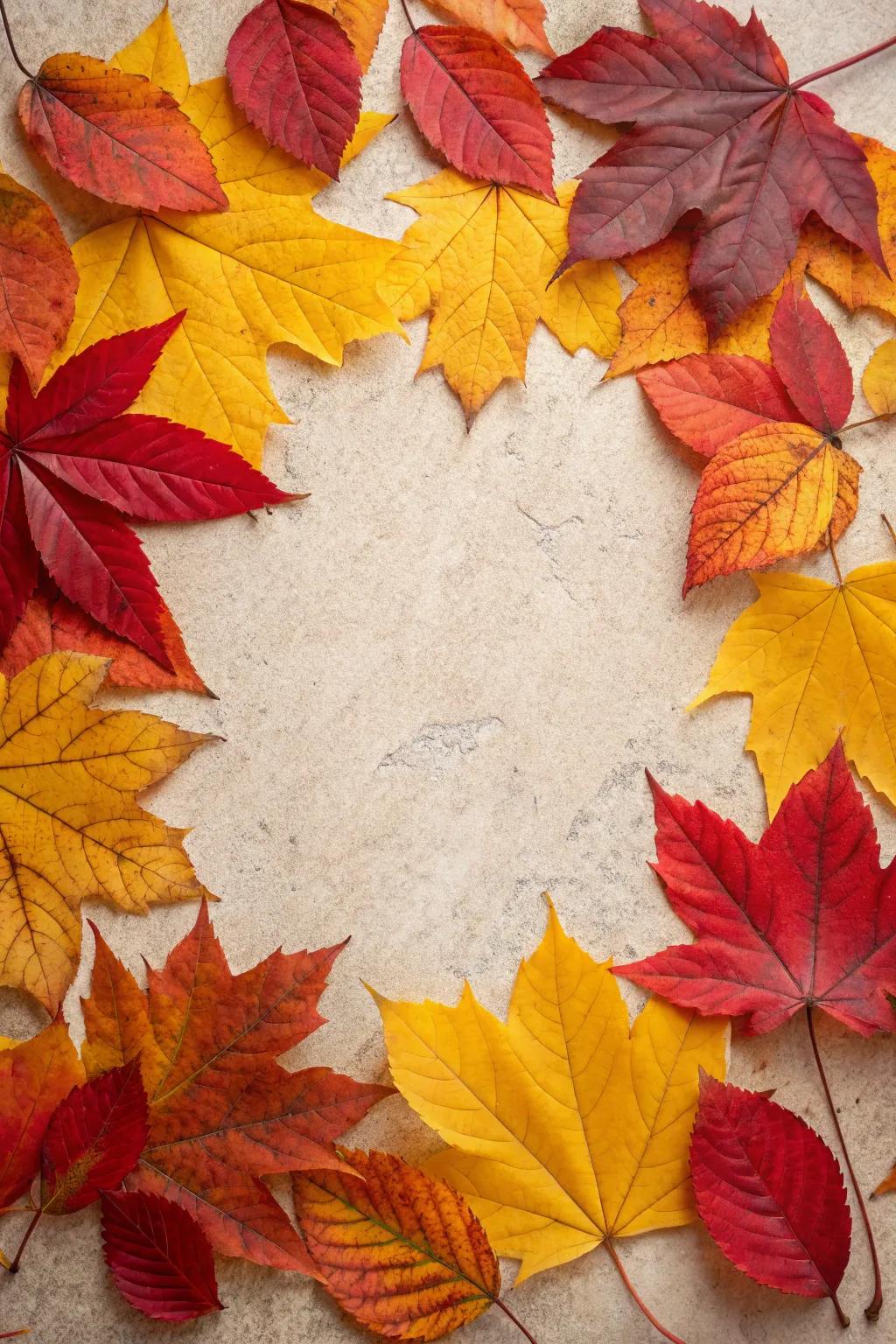 A seasonal collage showcasing the mesmerizing colors of autumn leaves.