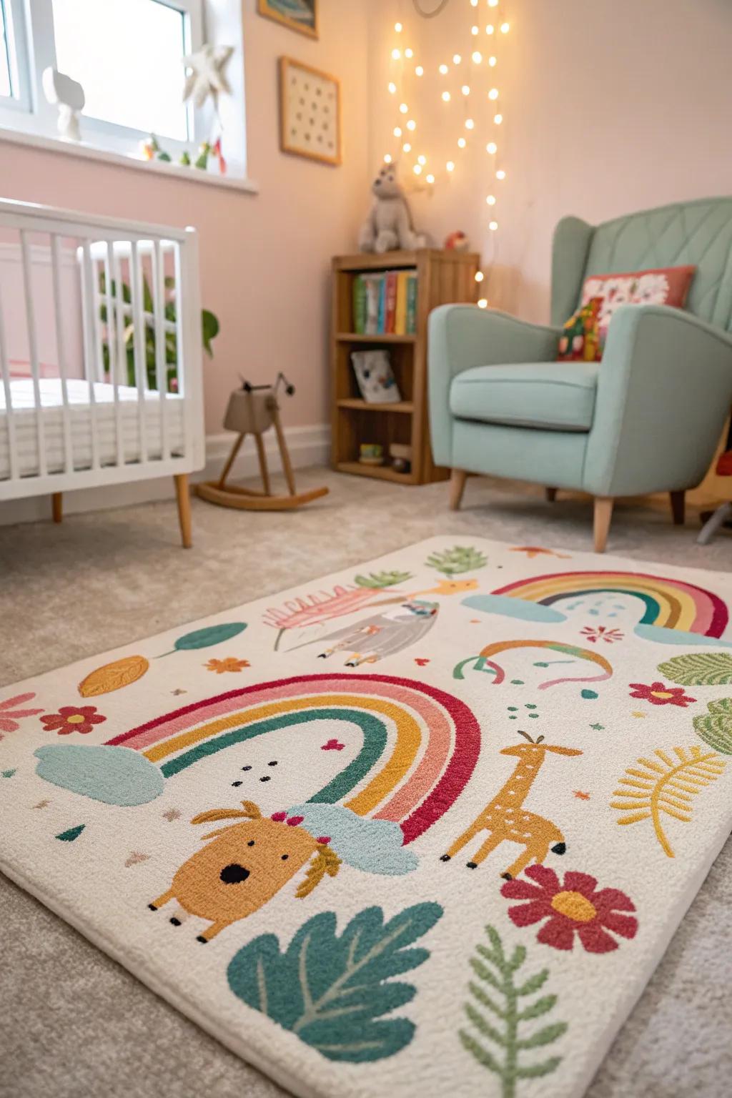 Playful patterns bring joy and vibrancy to the nursery.