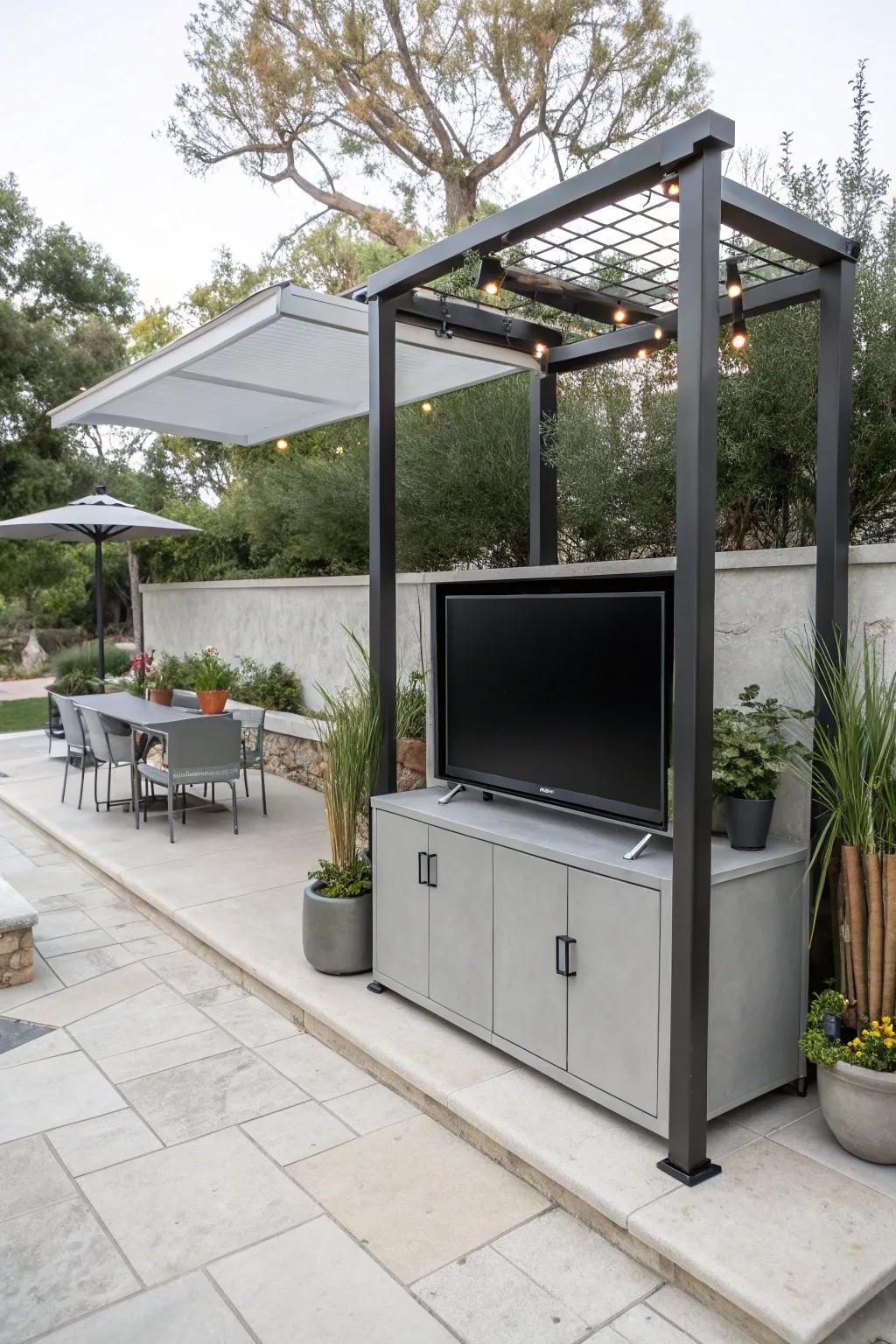 Embrace simplicity with a modern minimalist TV enclosure.