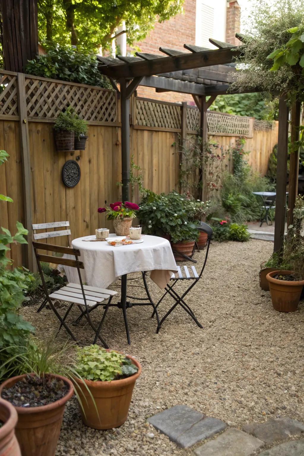 A cozy bistro corner for morning coffee.