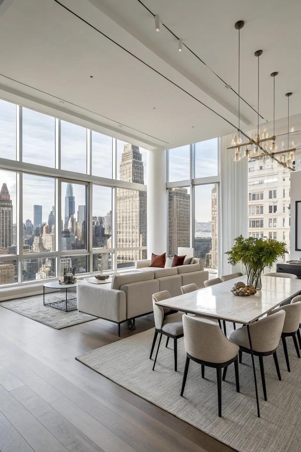 Open floor plans create a fluid living space in your penthouse.