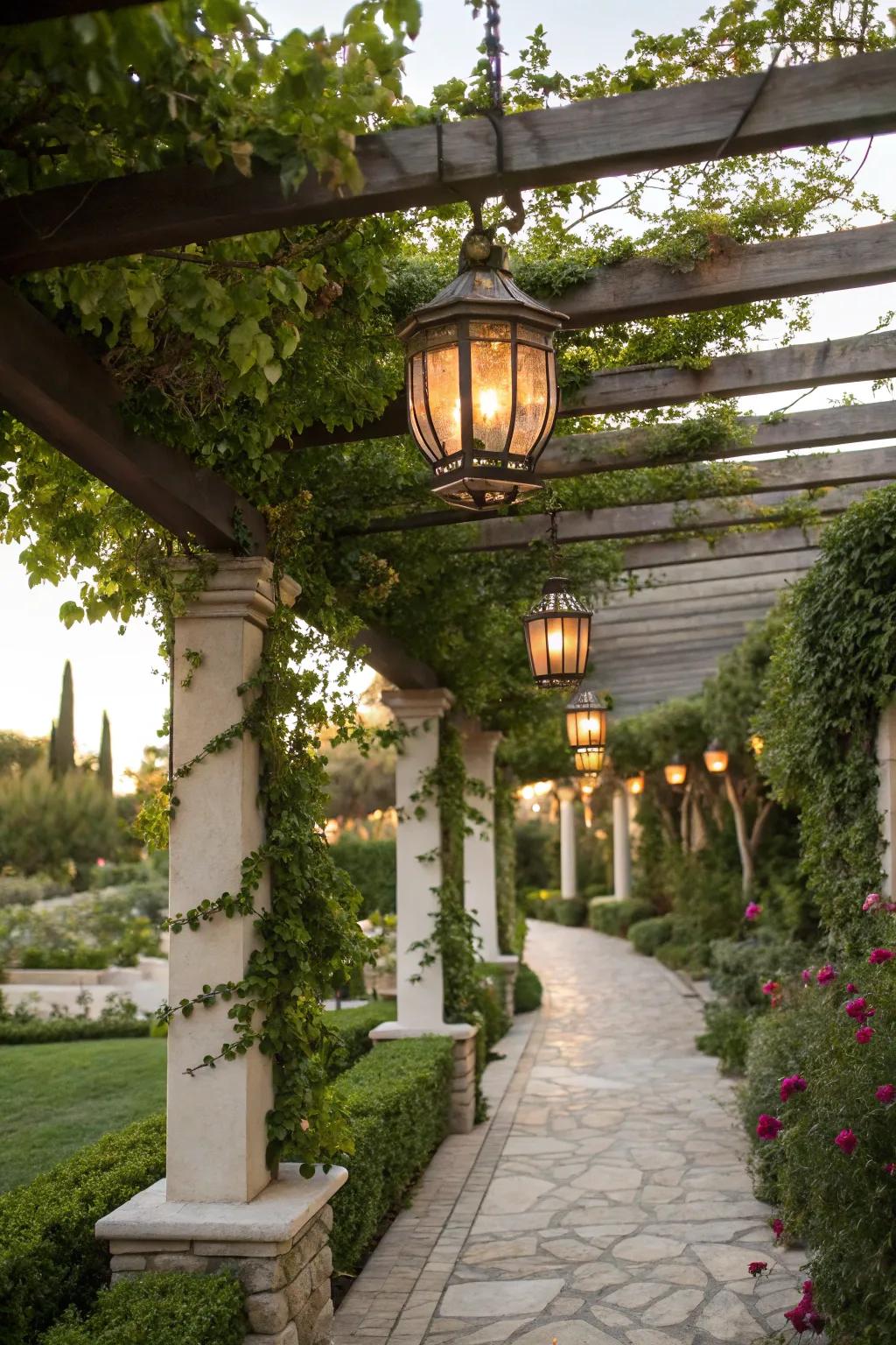 Lanterns bring elegance to your outdoor haven.