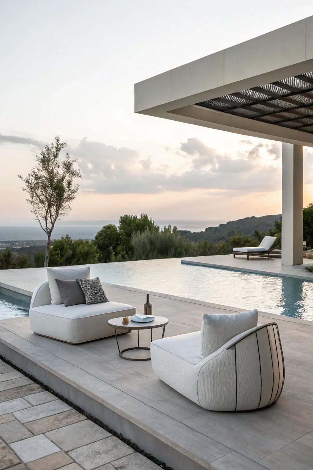 A minimalist design can turn your pool area into a serene haven.