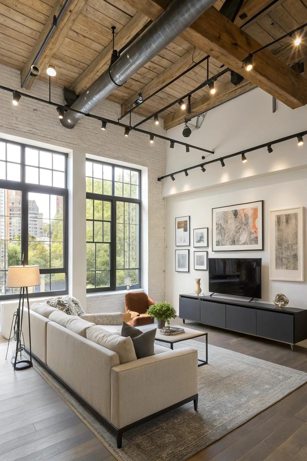 Spotlight your area with adaptable track lighting.