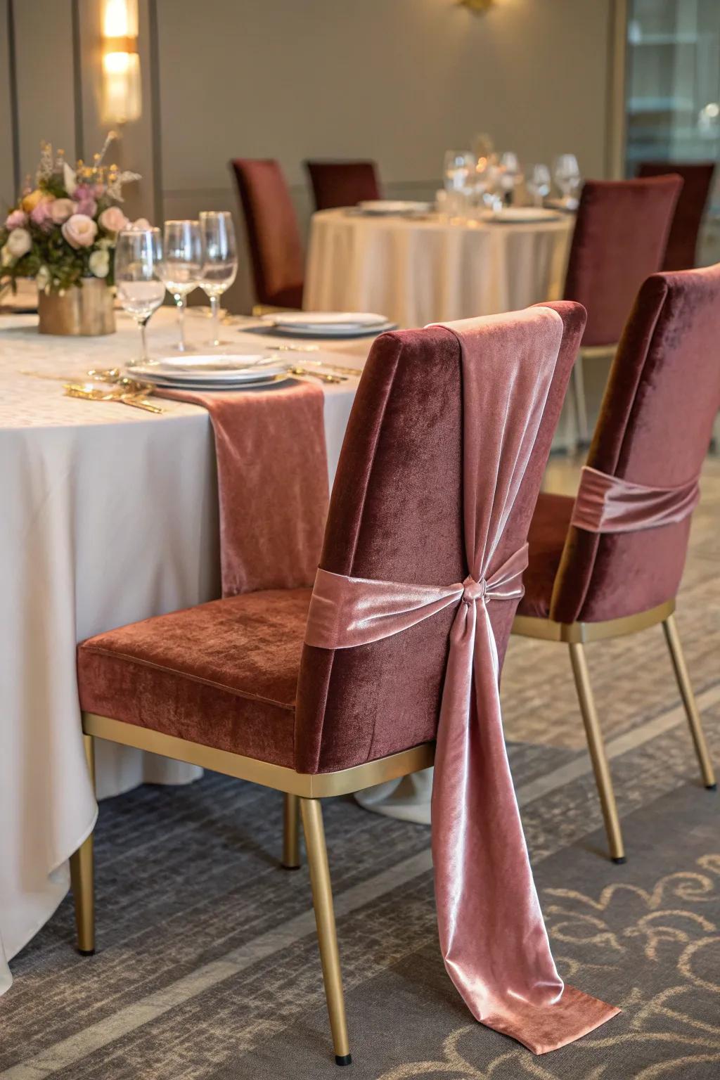 Soft textiles offer comfort and elegance to your romantic dining setup.